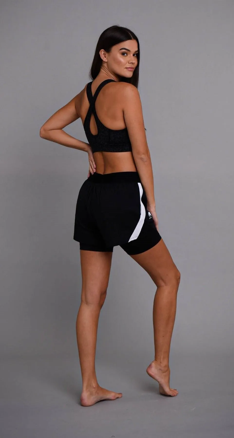 2-in-1 Booty Gym Shorts Black - Women's