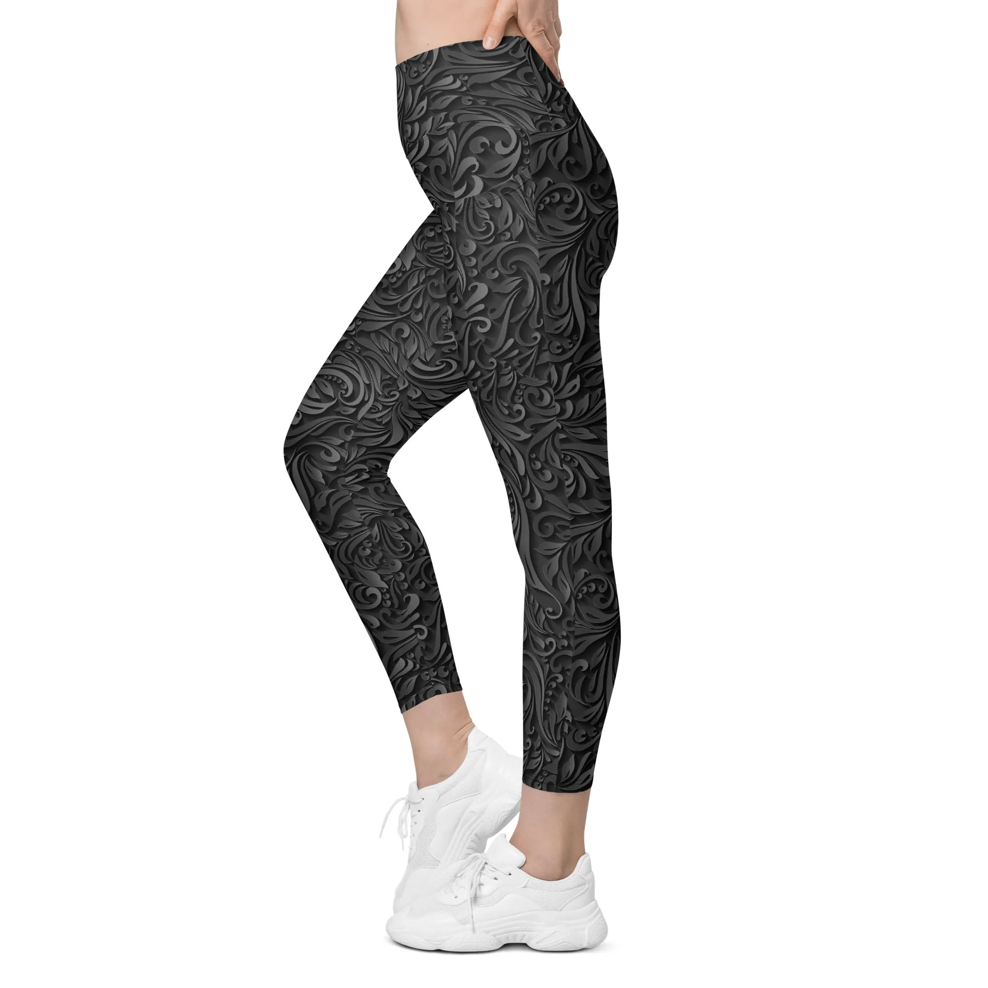 3D Art Deco Leggings With Pockets