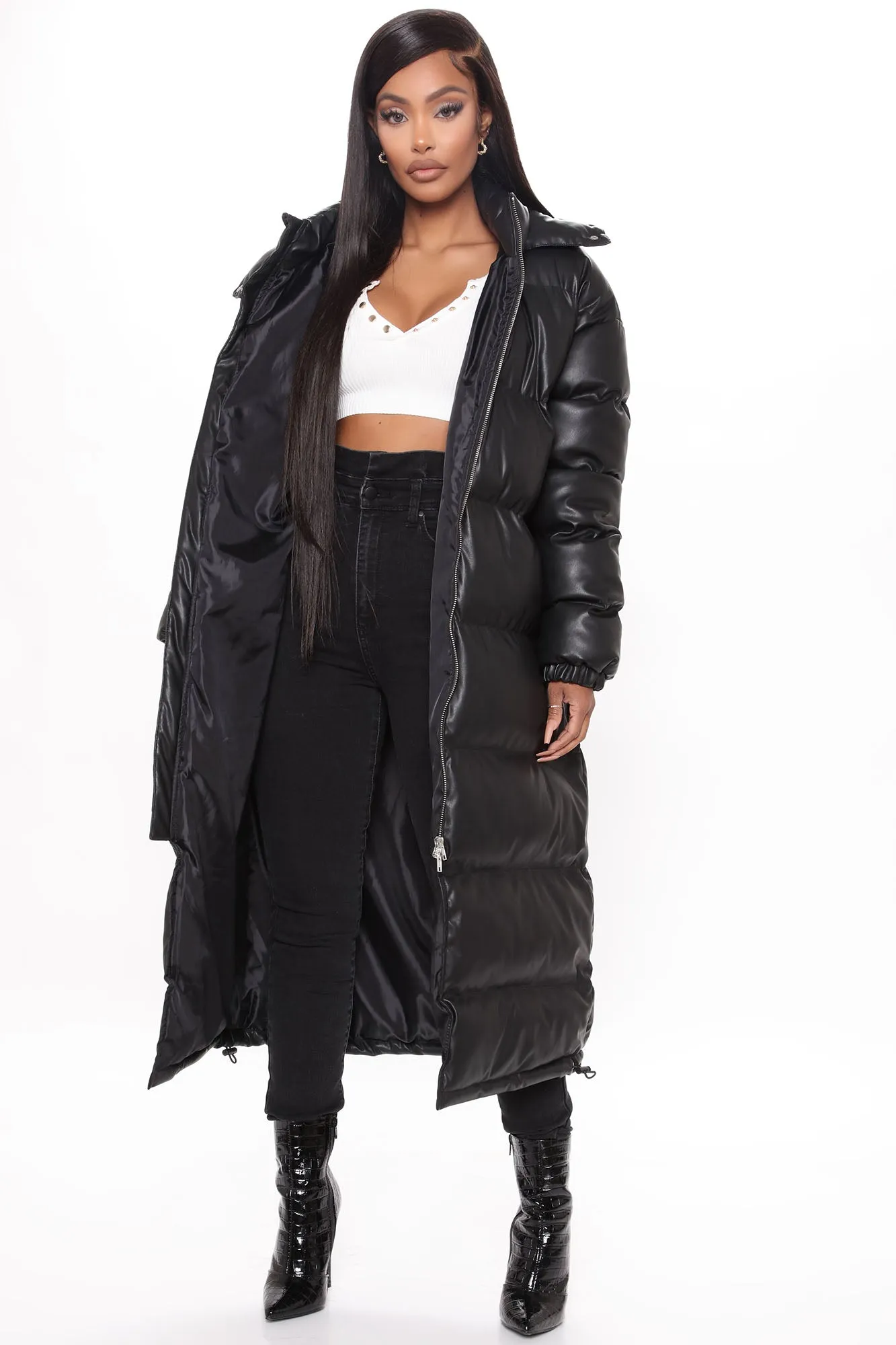 Above Status Puffer Coat - Black