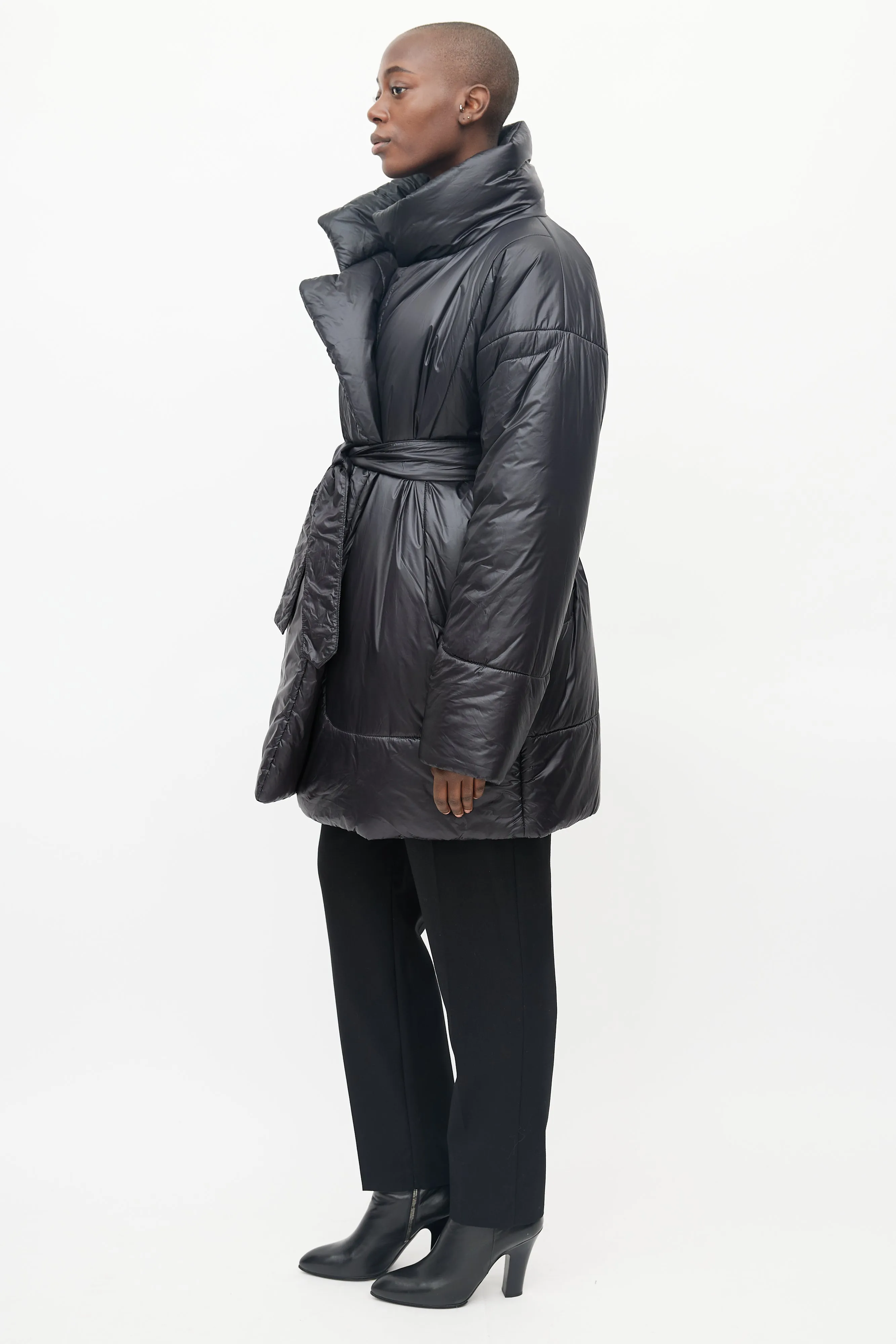 Black Belted Puffer Coat