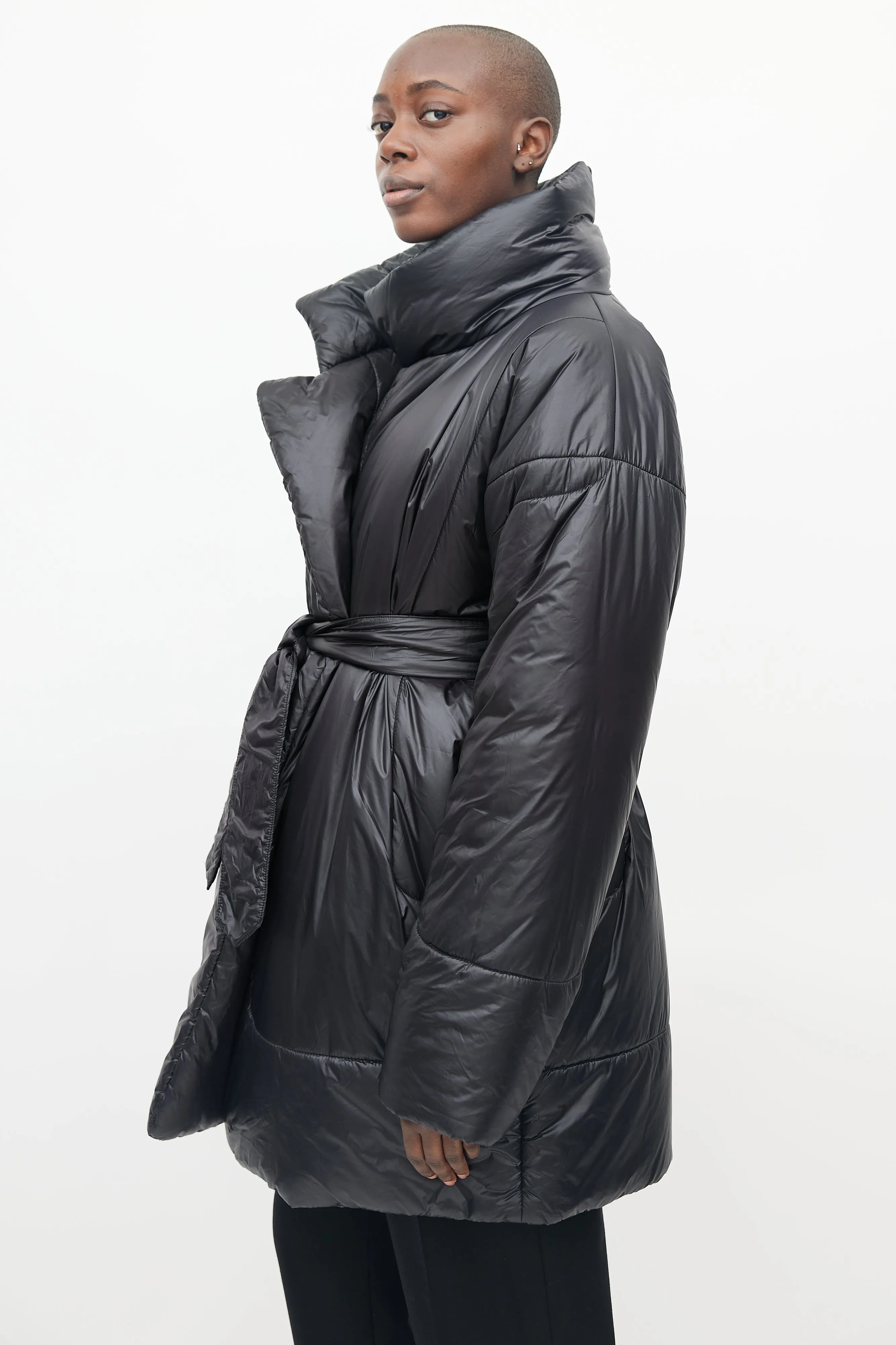 Black Belted Puffer Coat