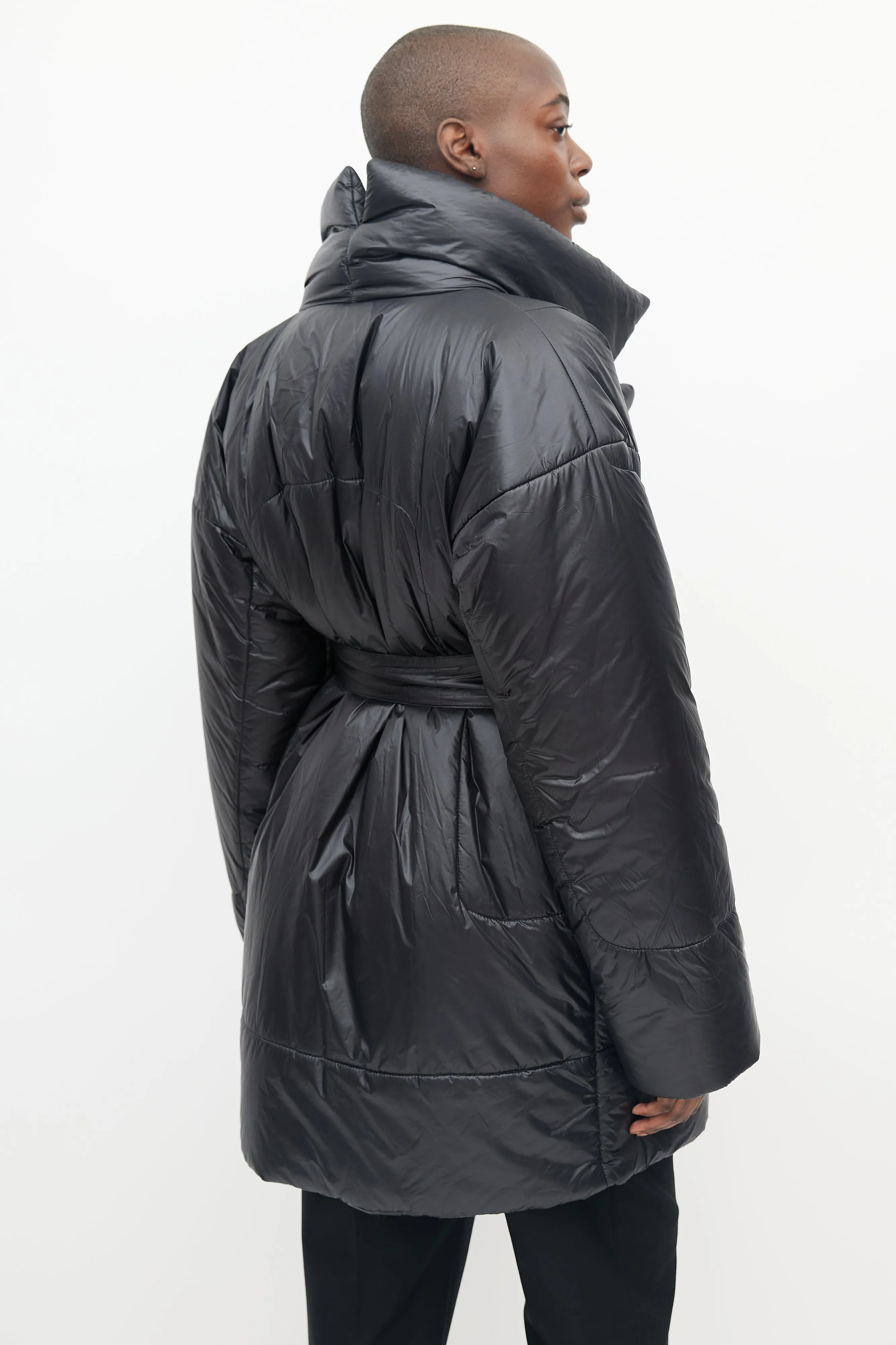 Black Belted Puffer Coat