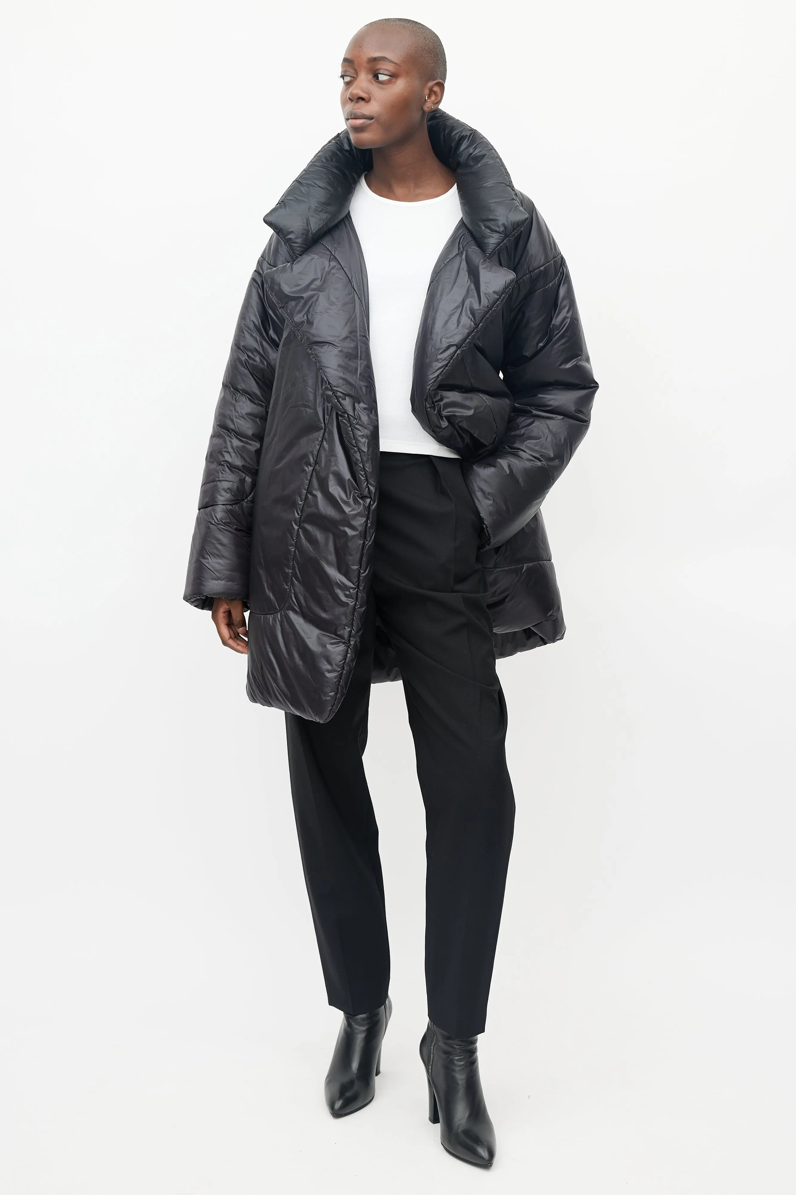 Black Belted Puffer Coat