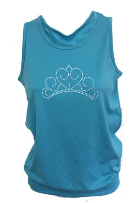 Blue Princess Sparkle Tiara Racerback Sport Tank