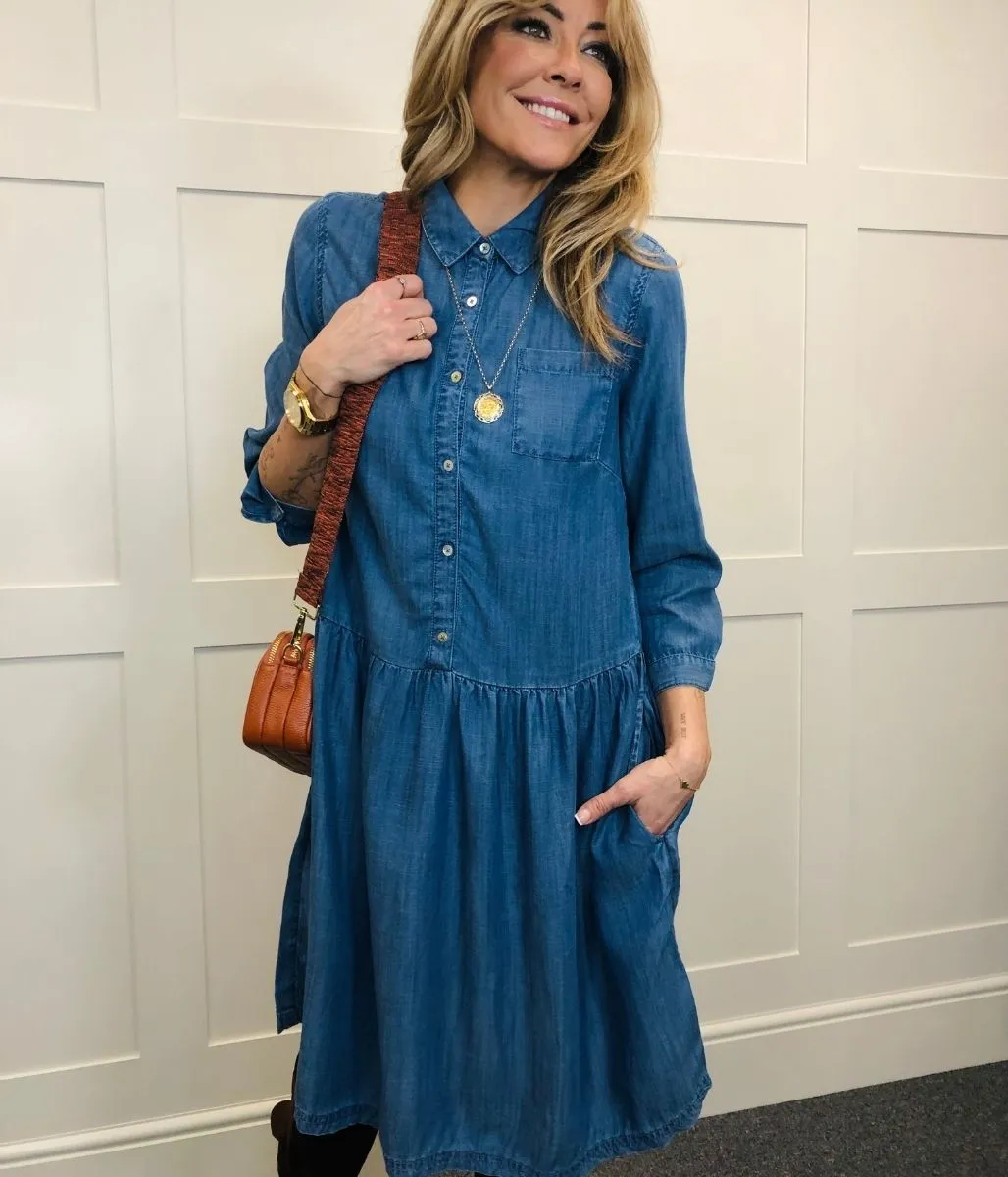 Brakeburn Relaxed Fit Denim Shirt Dress