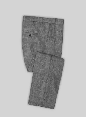 Chambray Black Linen Pants