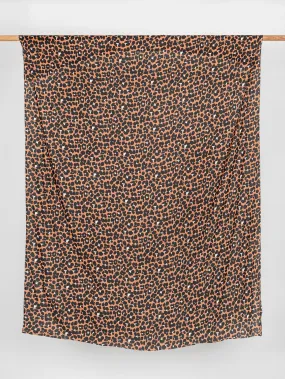 Cheetah Print Ecovero Viscose Challis Deadstock - Sienna   Black   Cream - Swatch