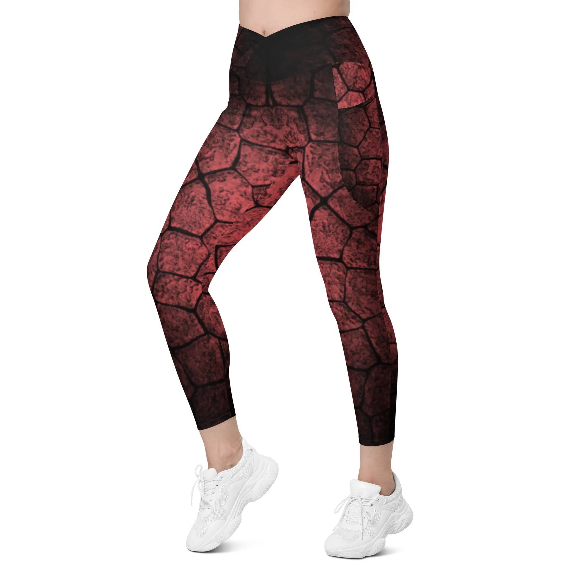 Fashion Crossover Leggings with Pockets, lioness-love