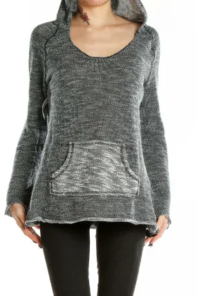 Gray Hooded Performance Top