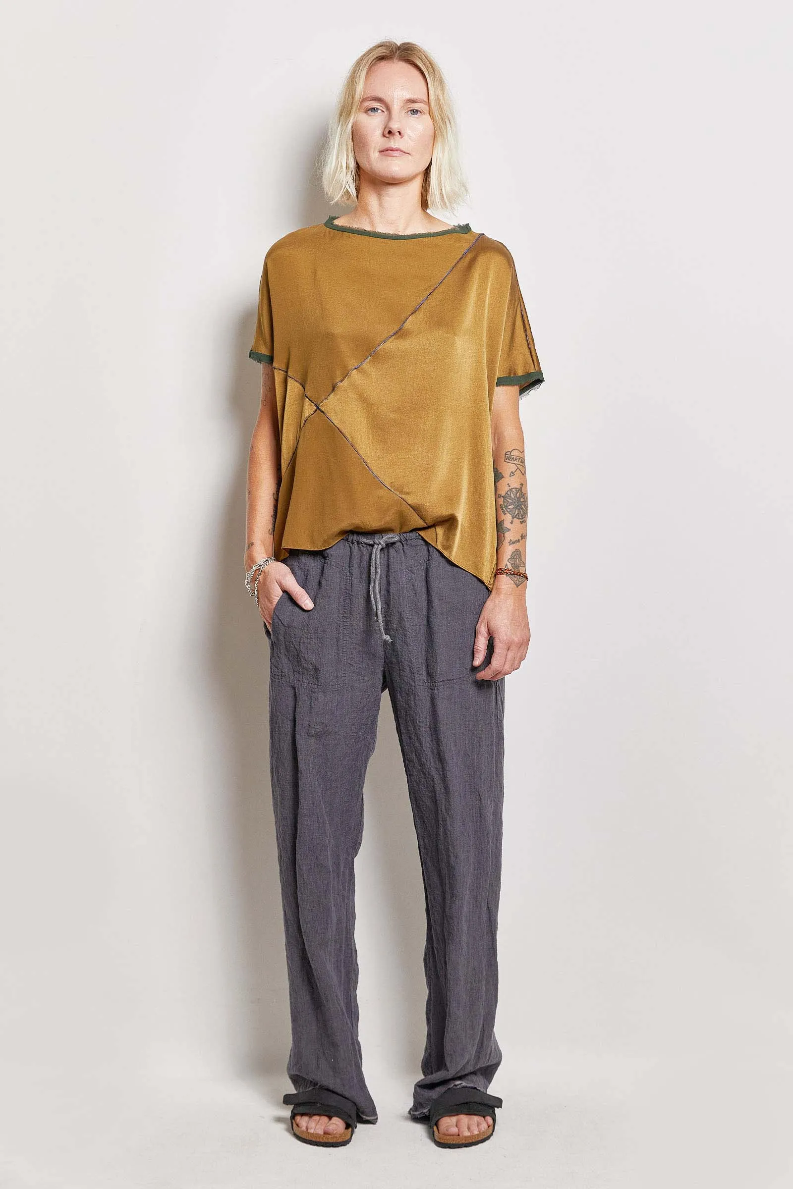 honest charcoal linen pant