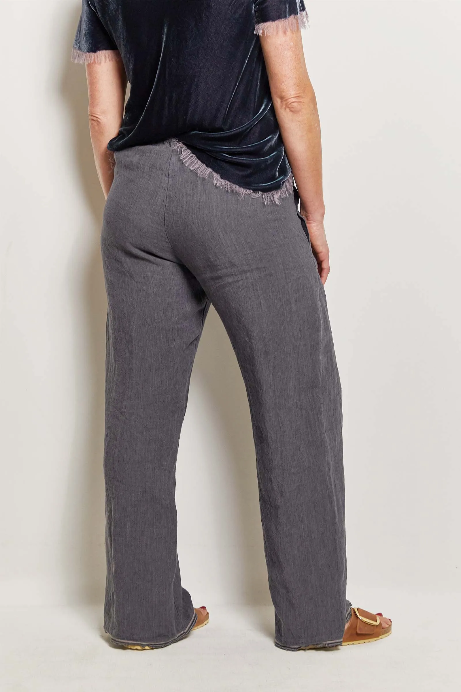 honest charcoal linen pant