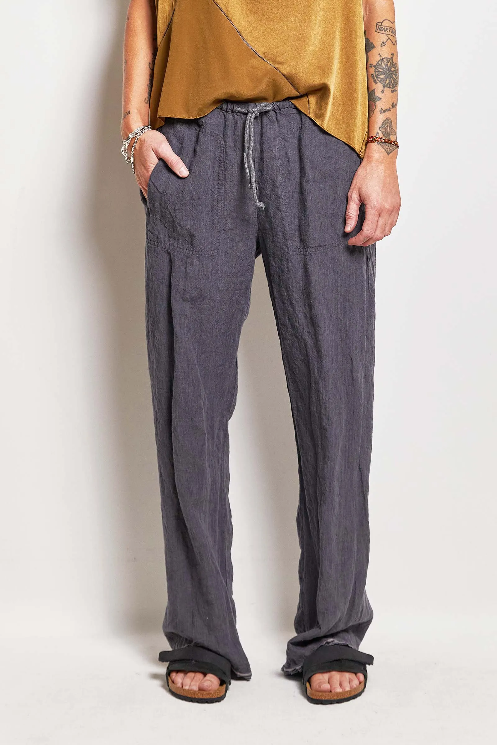 honest charcoal linen pant