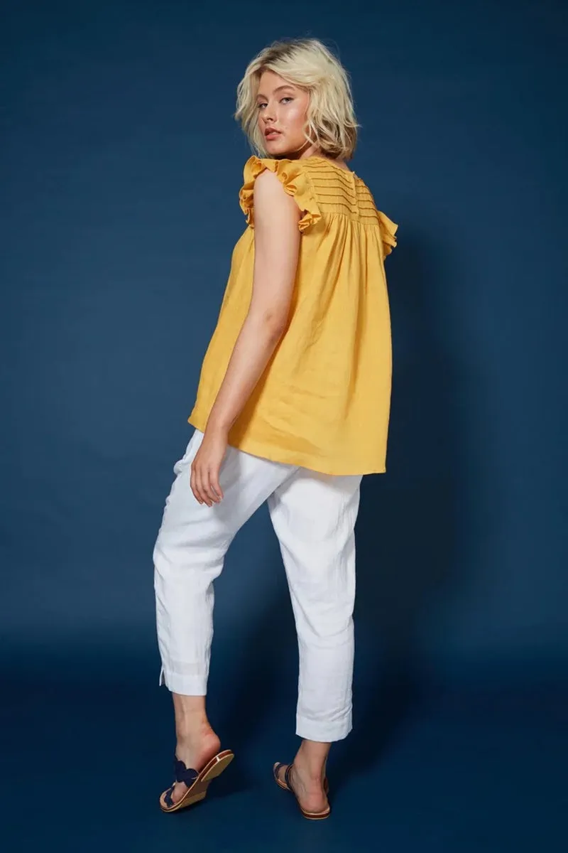 Isle Of Mine - Antillia Peasant Top - Marigold