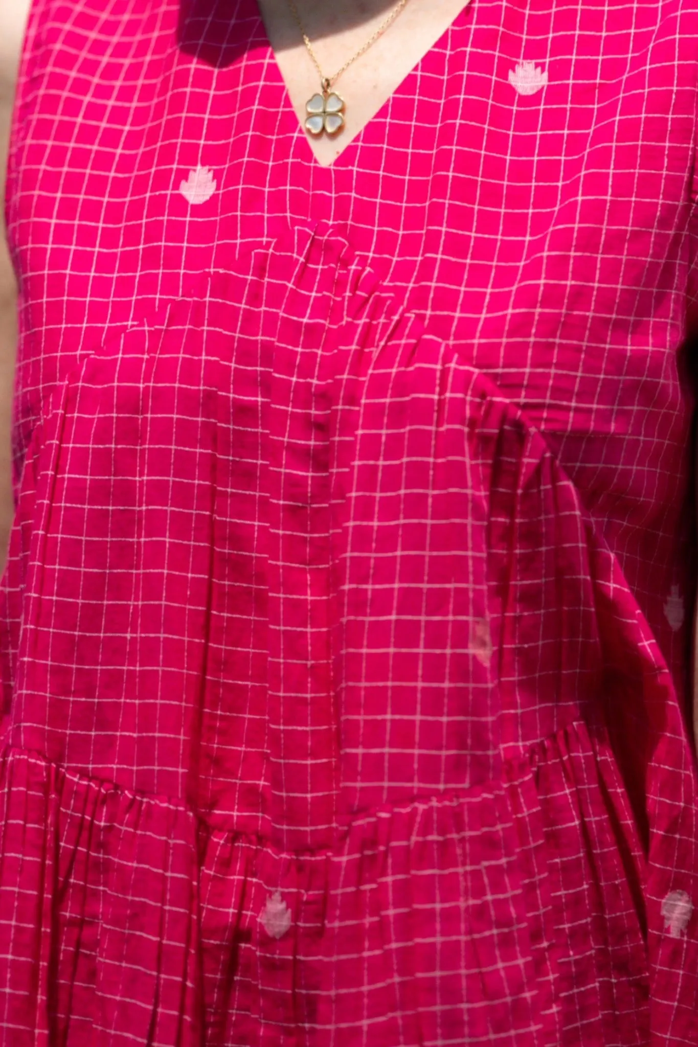 Jaipur - Jamdani Bright Pink Dress