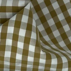 Khaki/White | Gingham 3/8" Plaid Shirting- SKU 6742 #S824