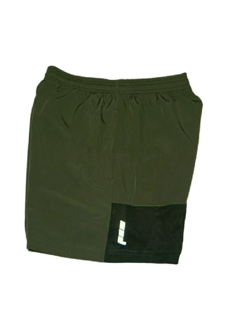 Landmark Running Shorts Nylon Spandex Full Garter With Reflectorize On Lower Back - Fatigue