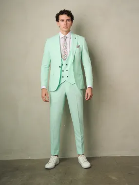 Limited Edition Men's 3-Pieces Slim Fit Mint Green Suit