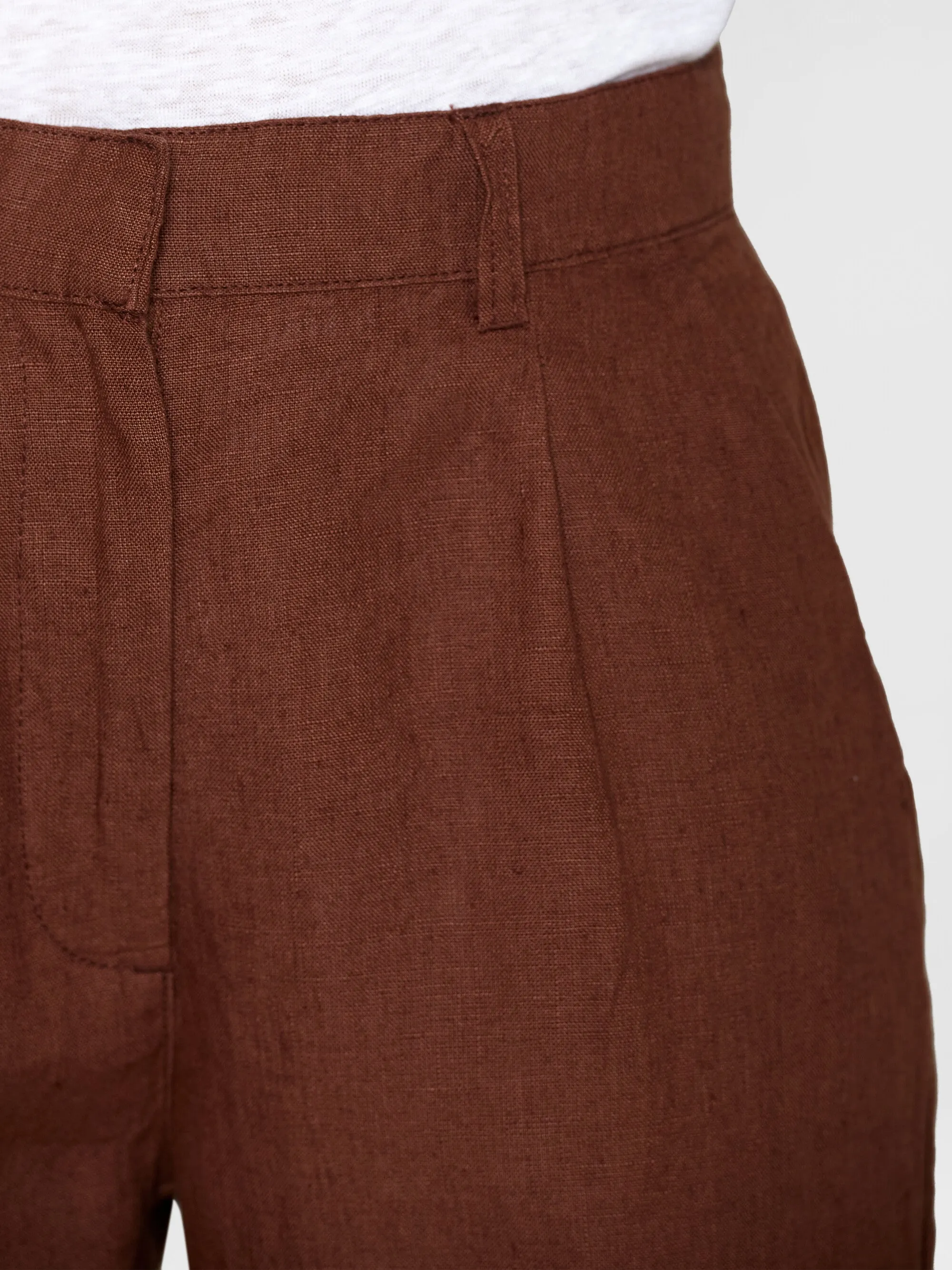 Loose natural linen pants - Tiramisu