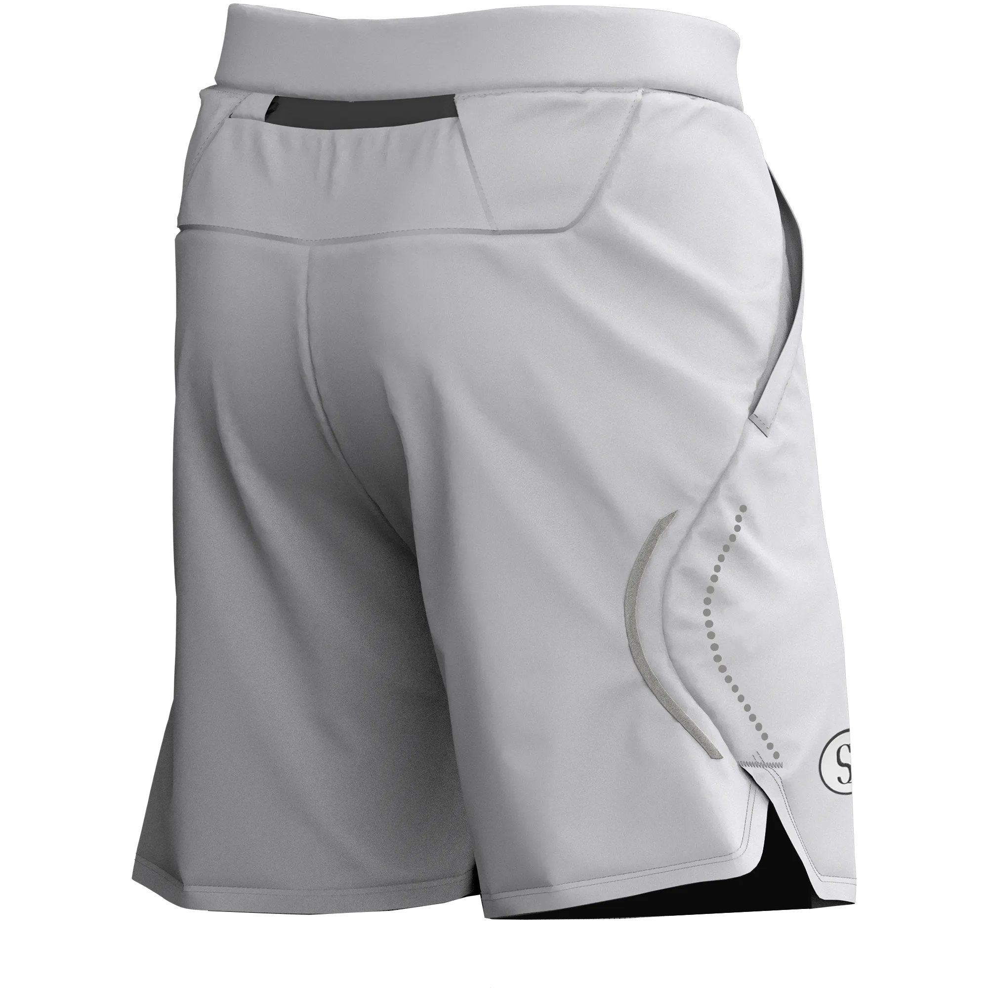 Men's Light Grey Sports Shorts for Running & Gym