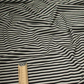 Printed Knits Design-35 Black & Grey Stripes