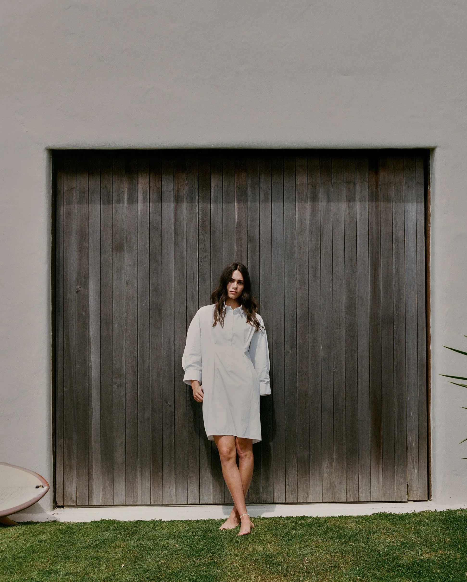 PULLOVER SHIRT DRESS / WHITE