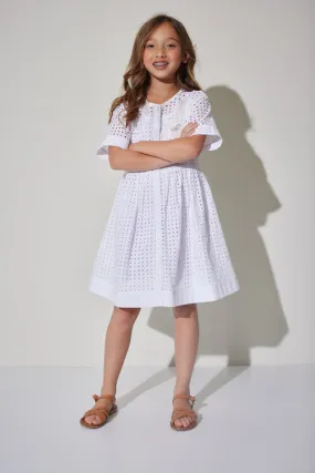 Relaxed Eyelet Cotton Poplin Dress