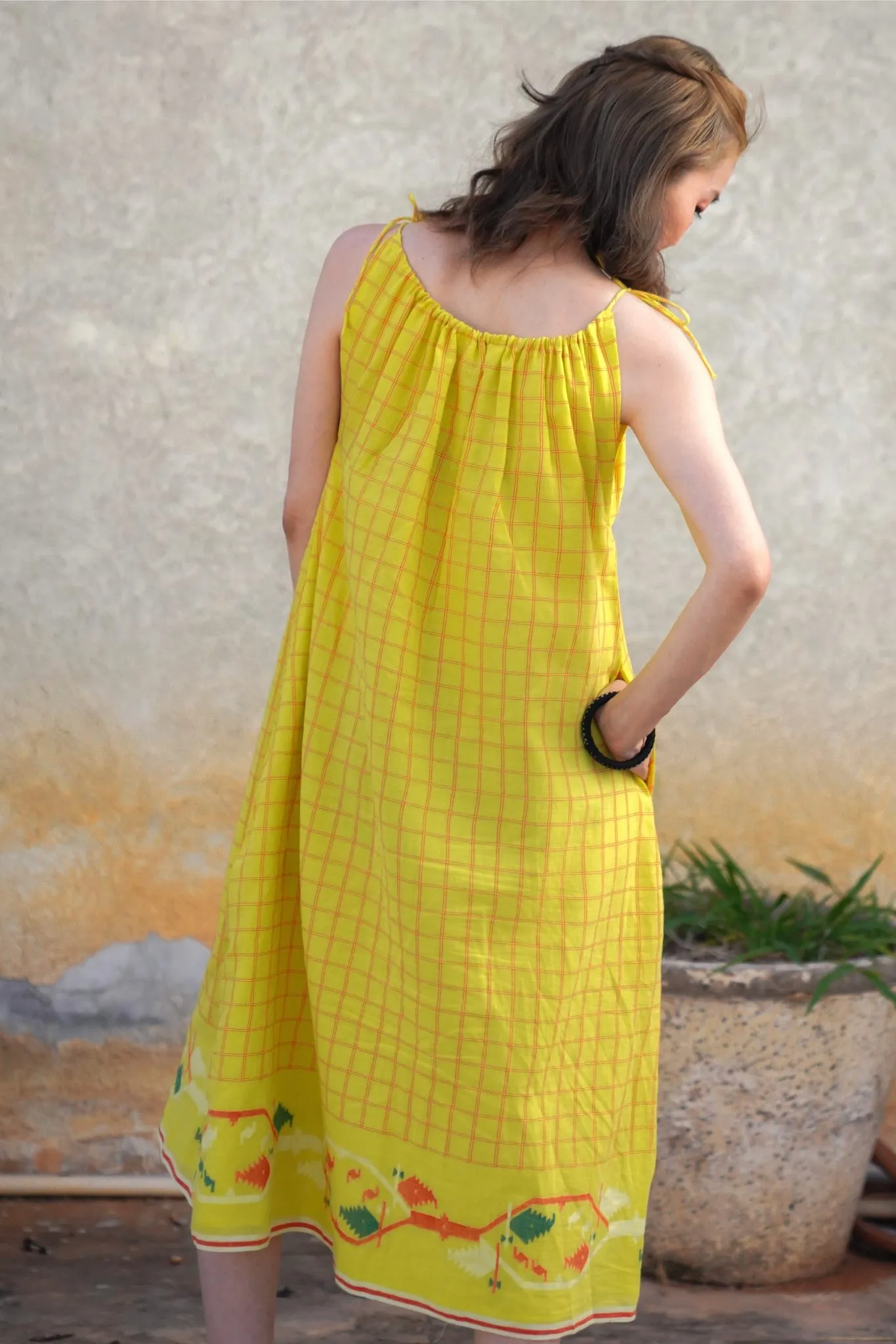 Roma - Yellow Spaghetti Sun Dress