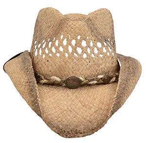 Rustic Raffia Hondo Crow Straw Hat-D36202