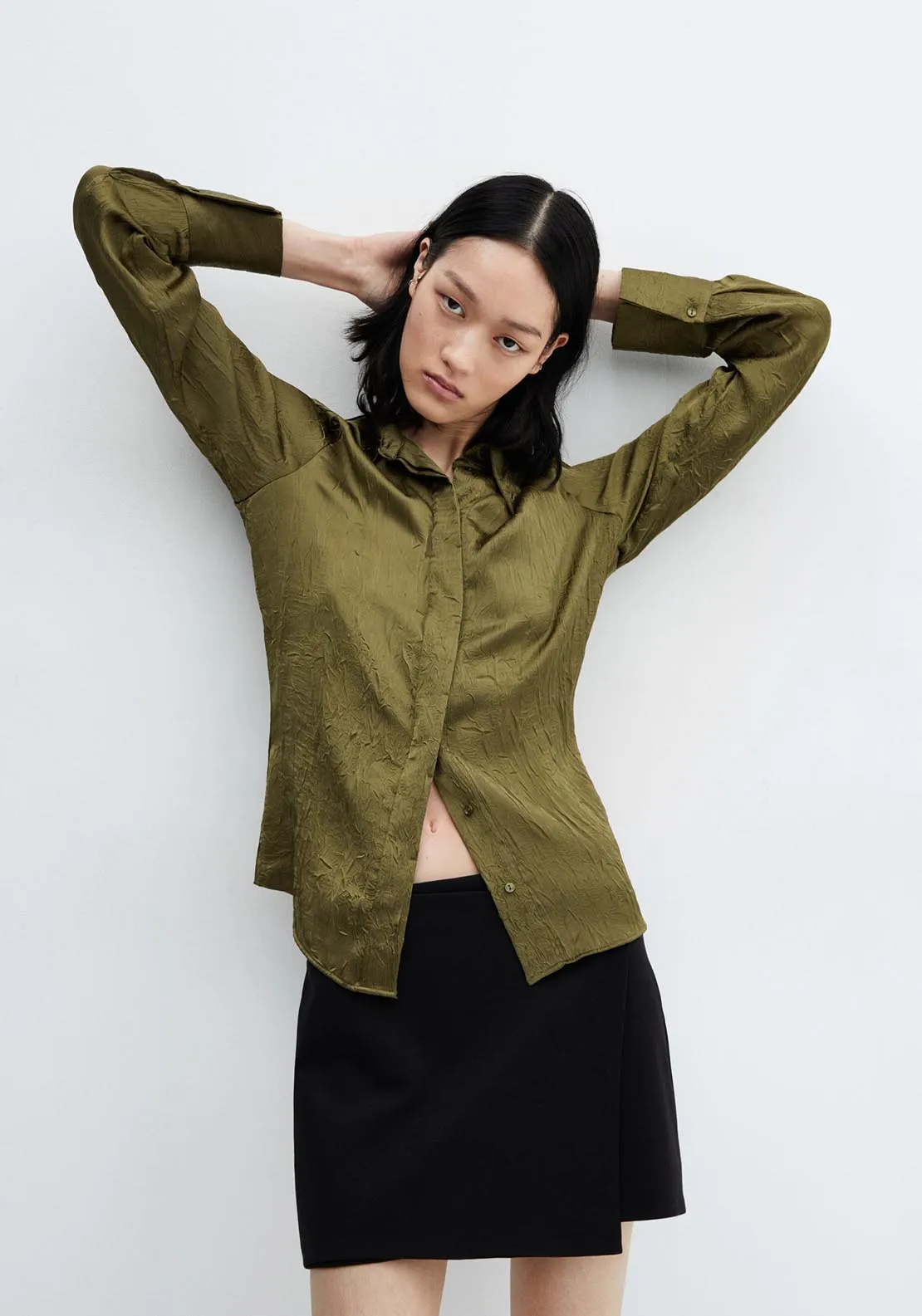 Satin textured shirt