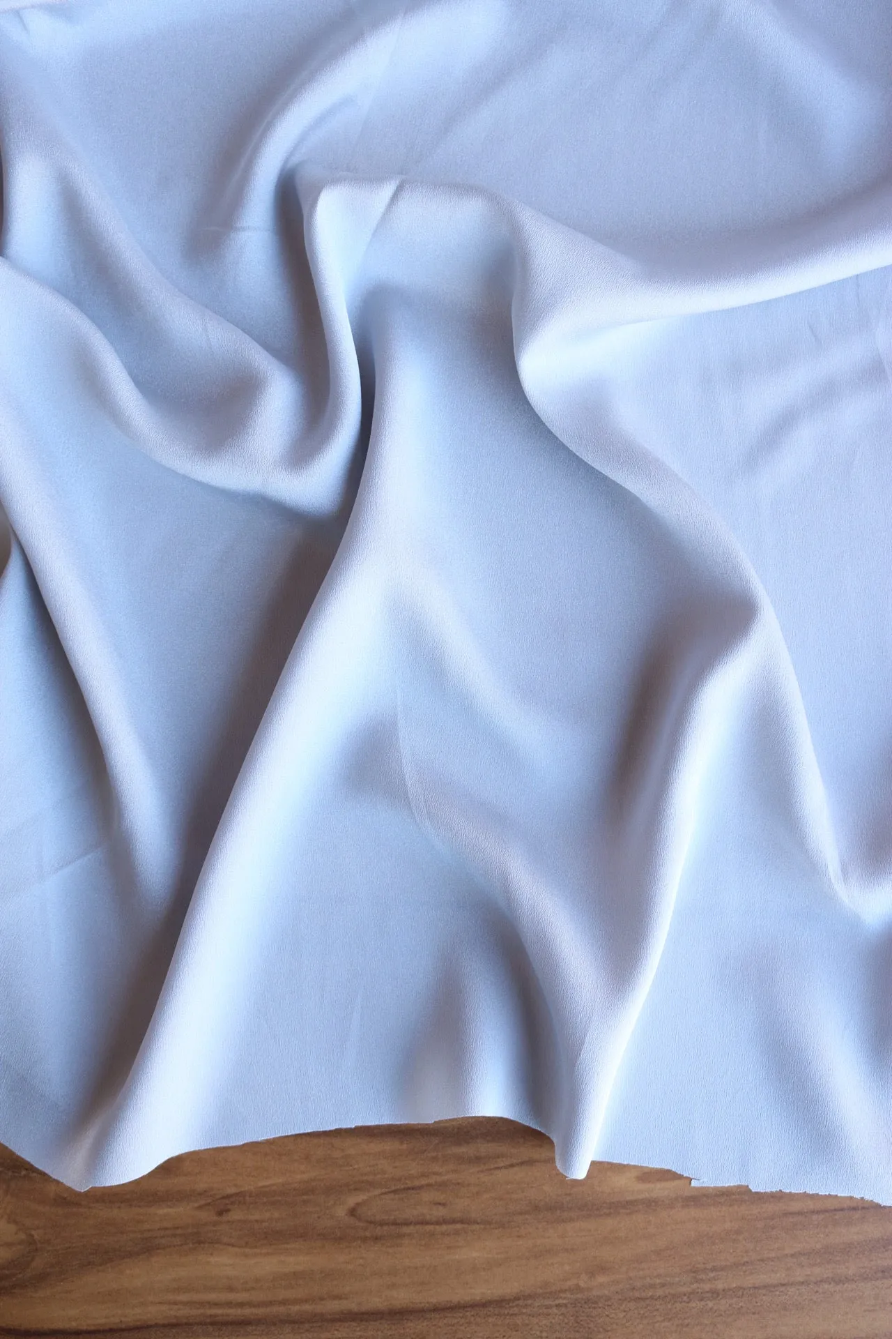 Silver Crepe De Chine