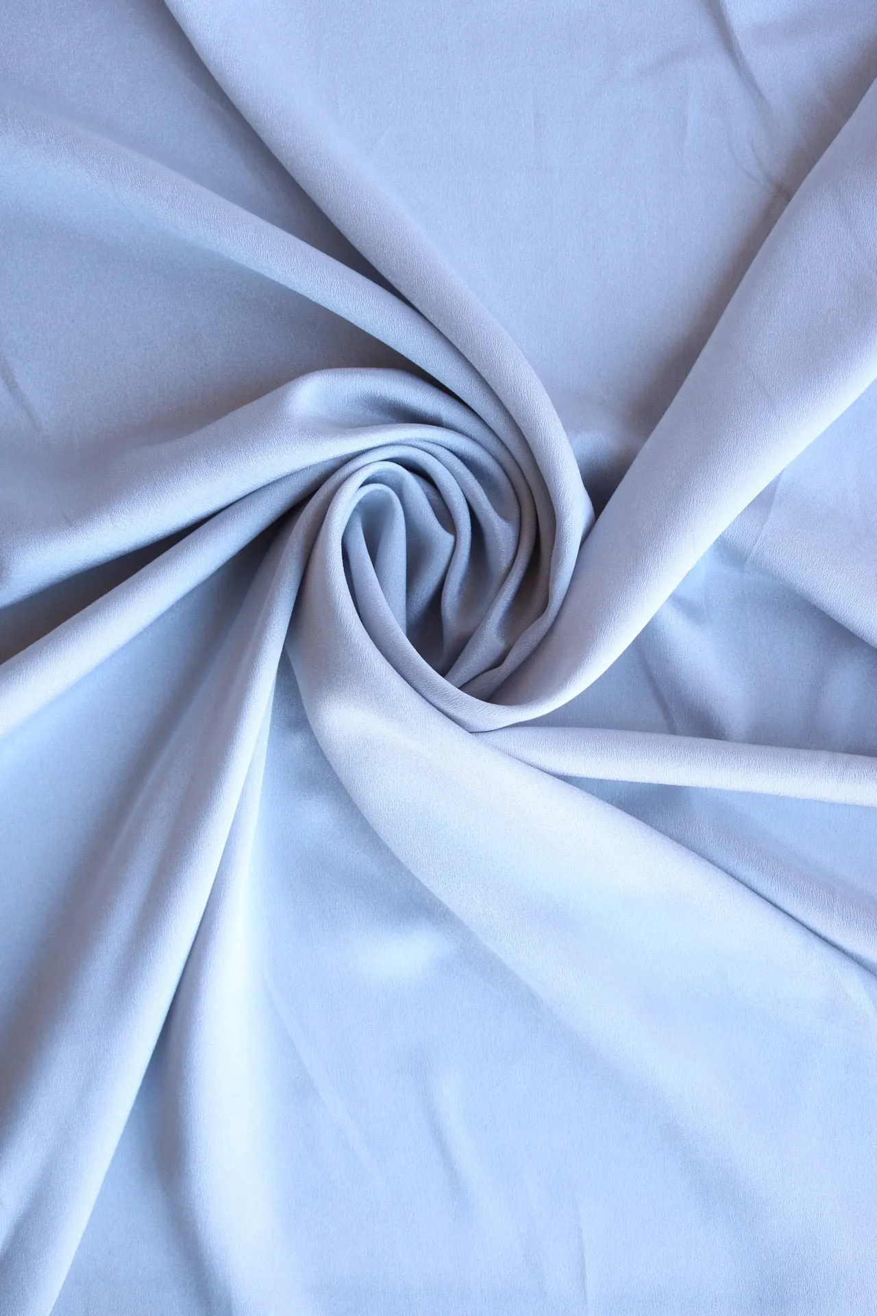 Silver Crepe De Chine