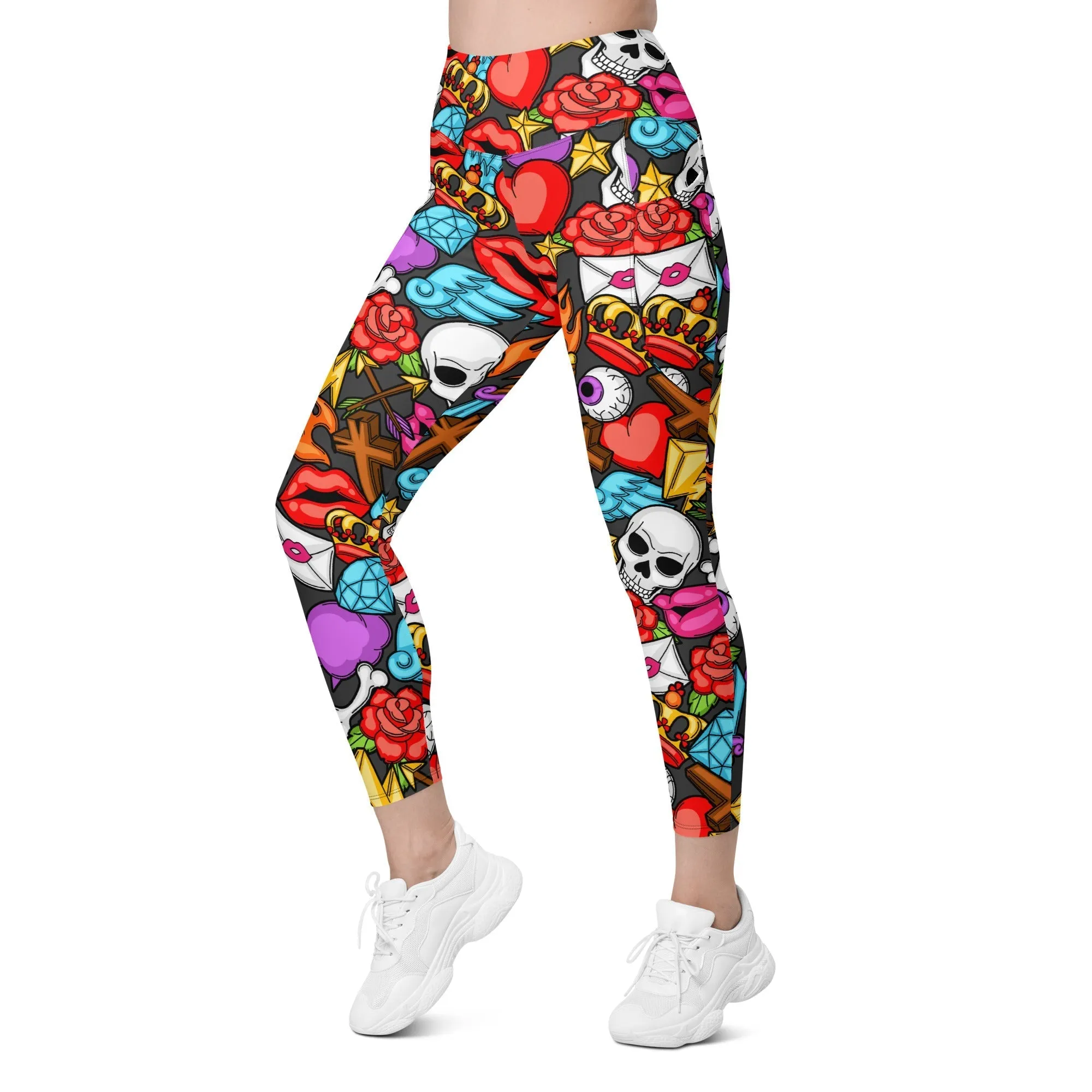 Skulls Leggings With Pockets