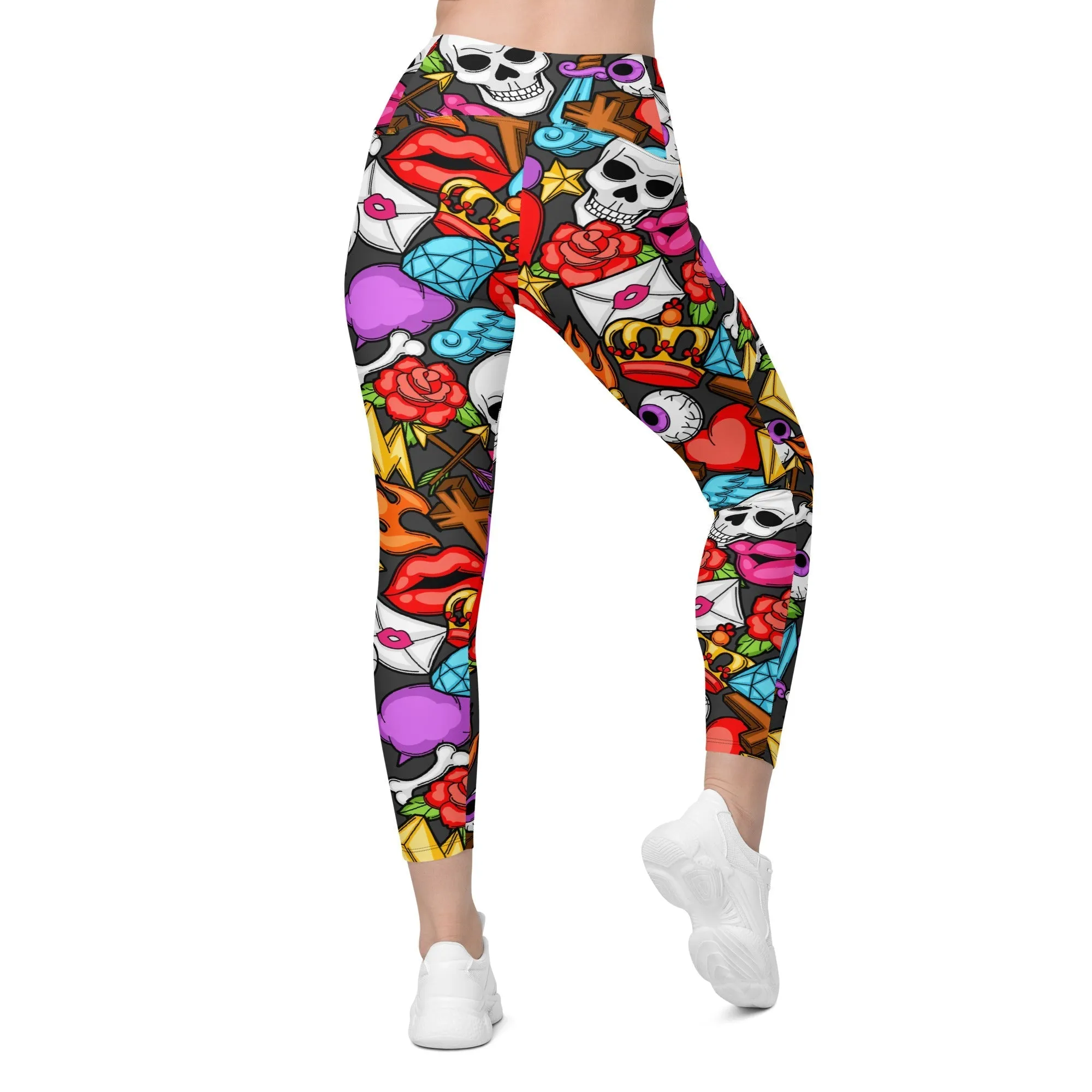 Skulls Leggings With Pockets