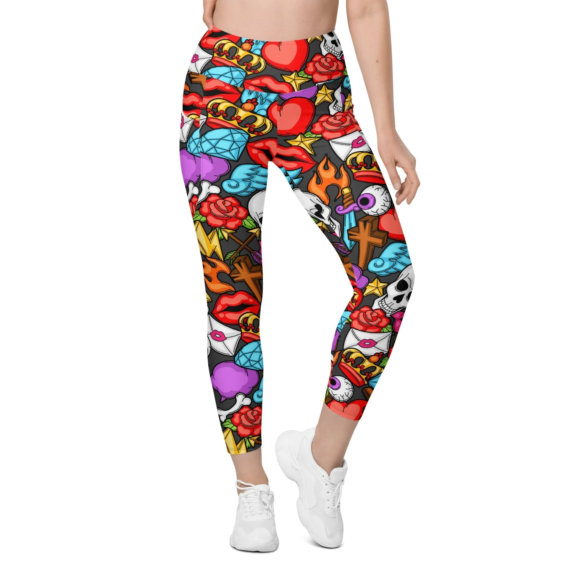 Skulls Leggings With Pockets