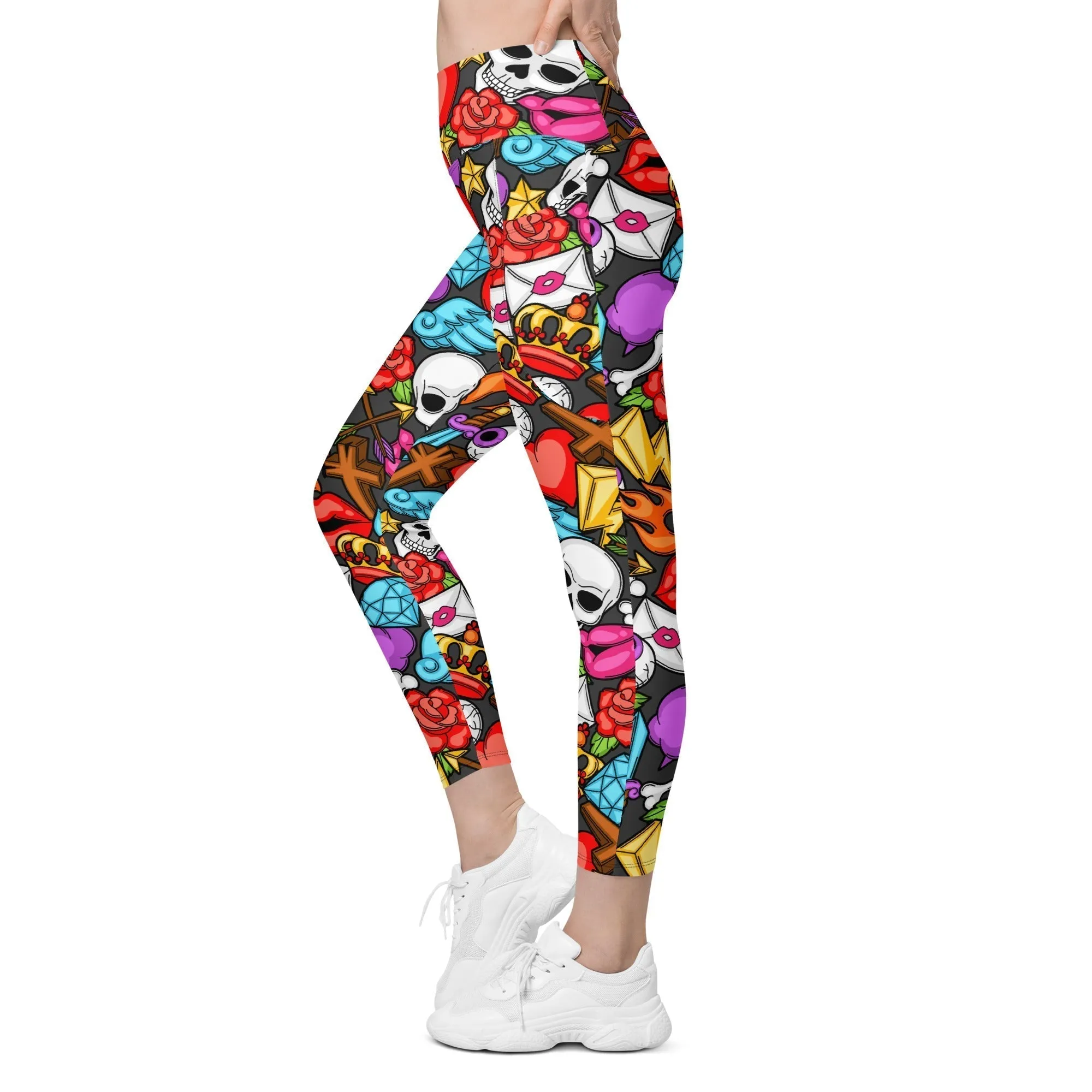 Skulls Leggings With Pockets