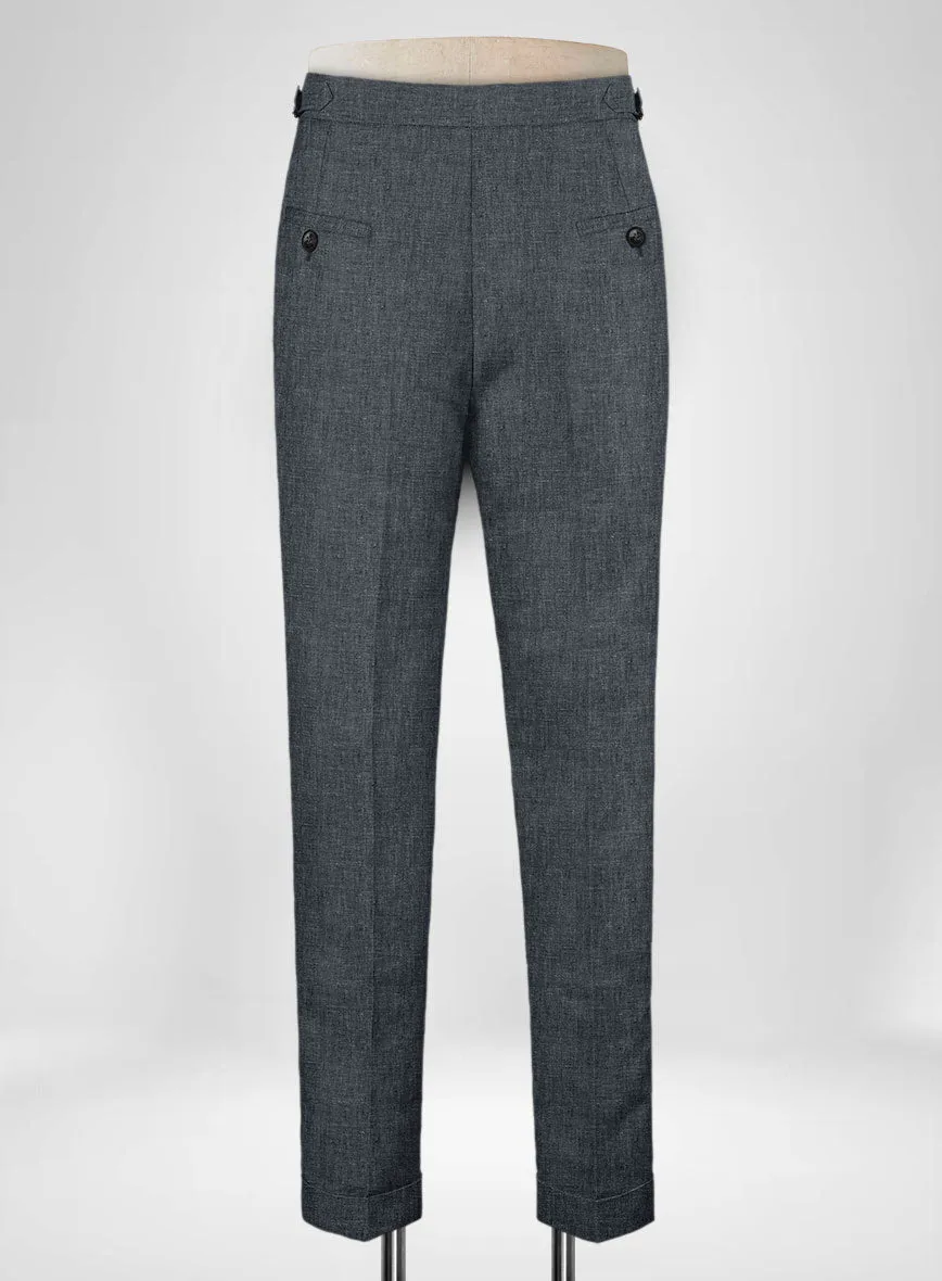 Slate Gray Linen Highland Trousers