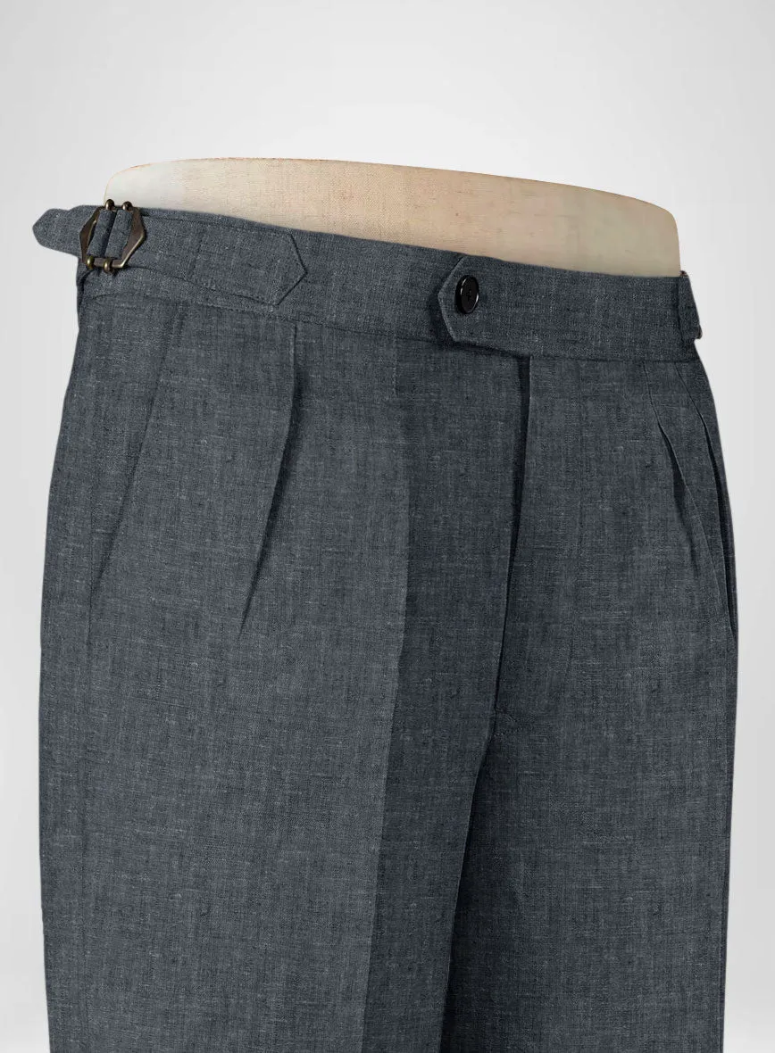 Slate Gray Linen Highland Trousers