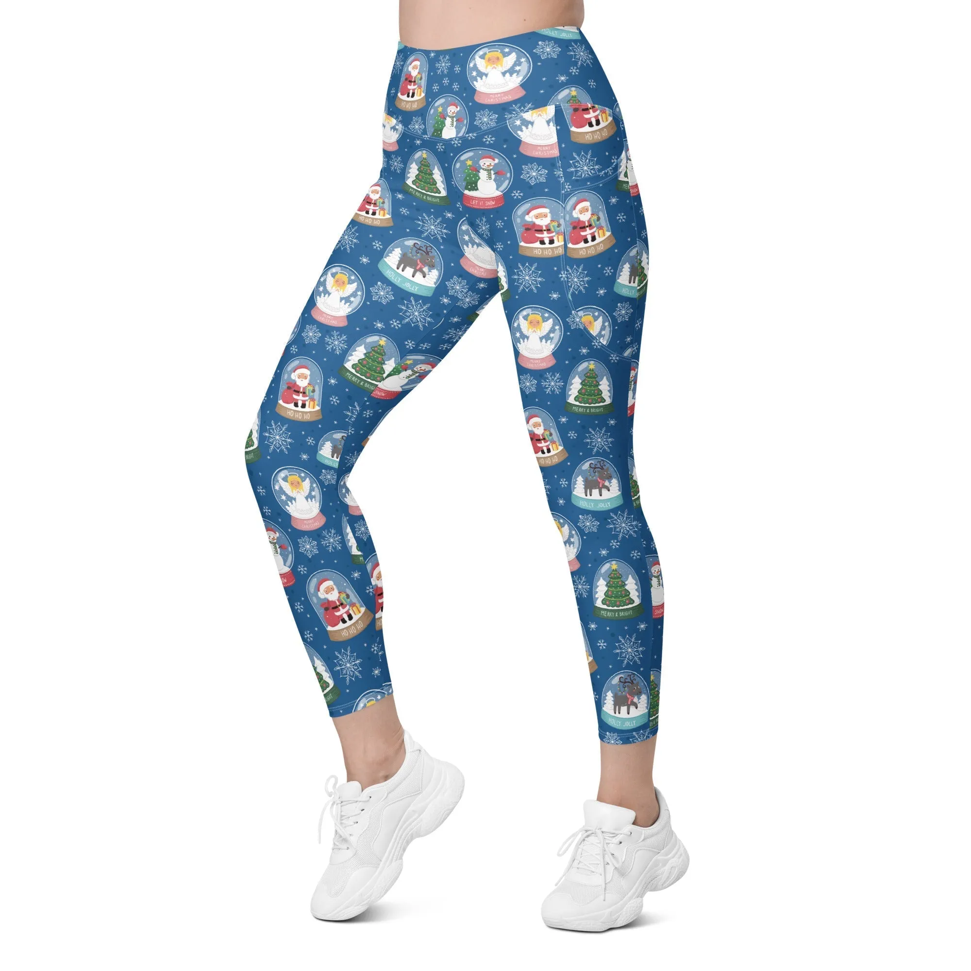 Snow Globe Pattern Leggings With Pockets