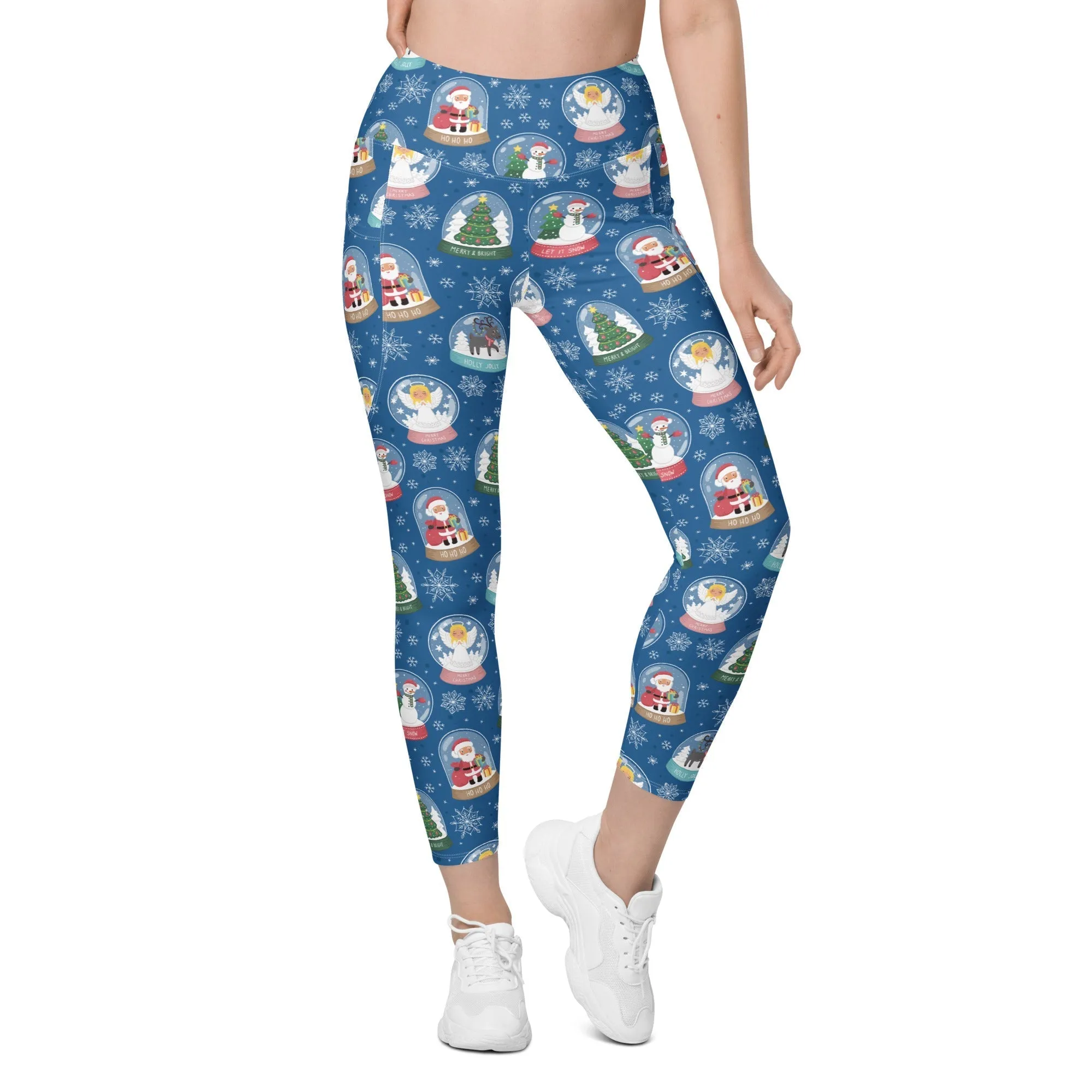 Snow Globe Pattern Leggings With Pockets