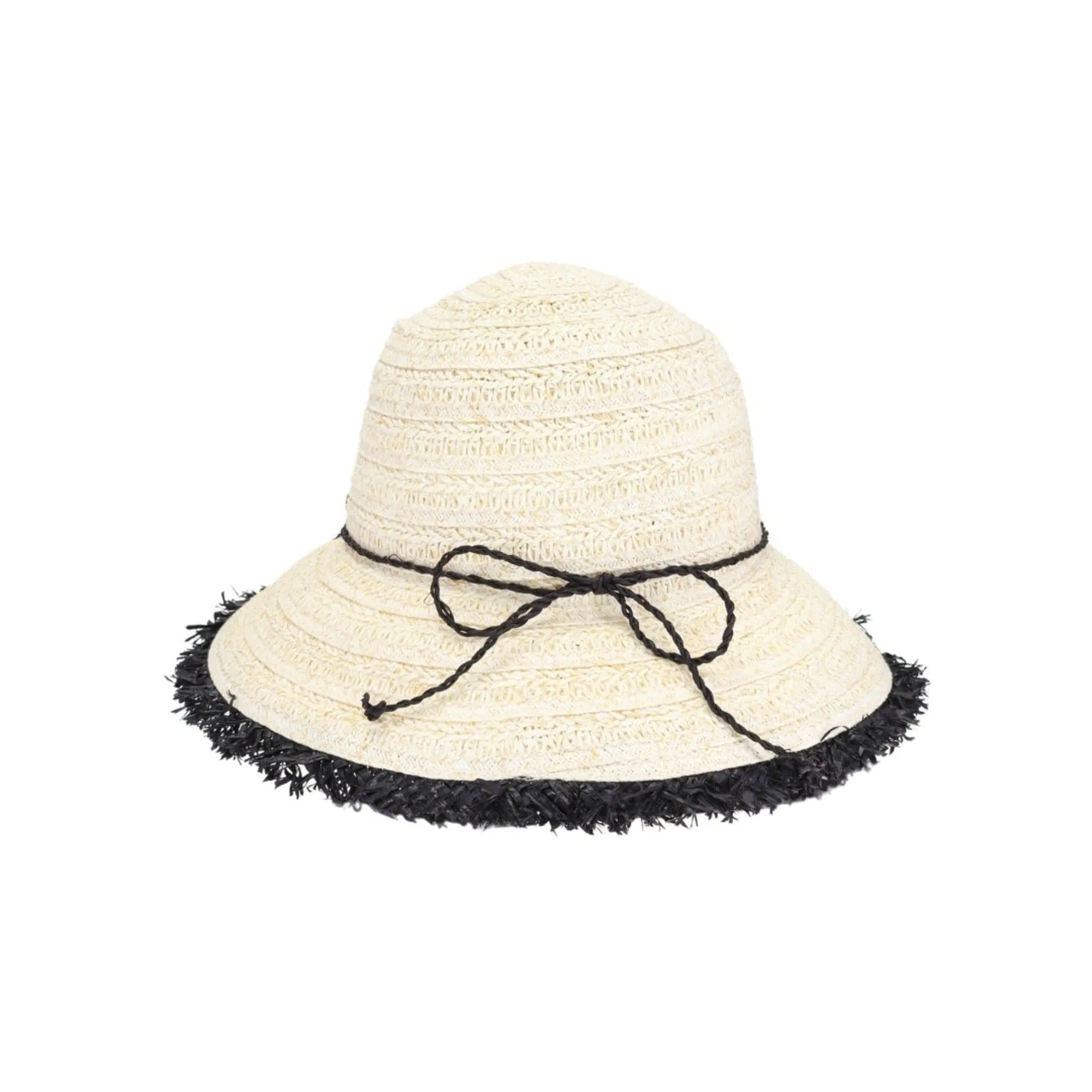 STH0032 Luisa Fringe Trim Cloche Hat