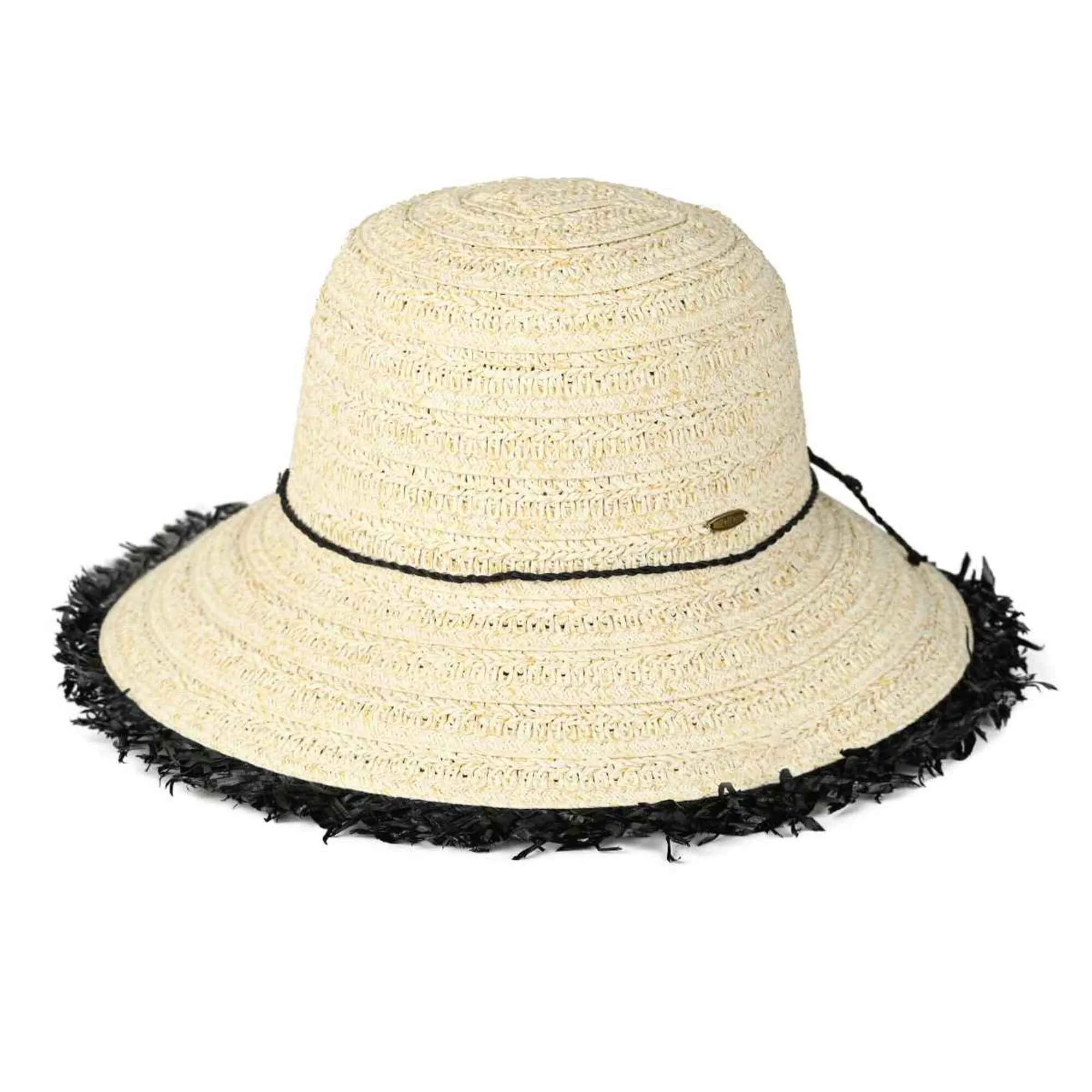 STH0032 Luisa Fringe Trim Cloche Hat