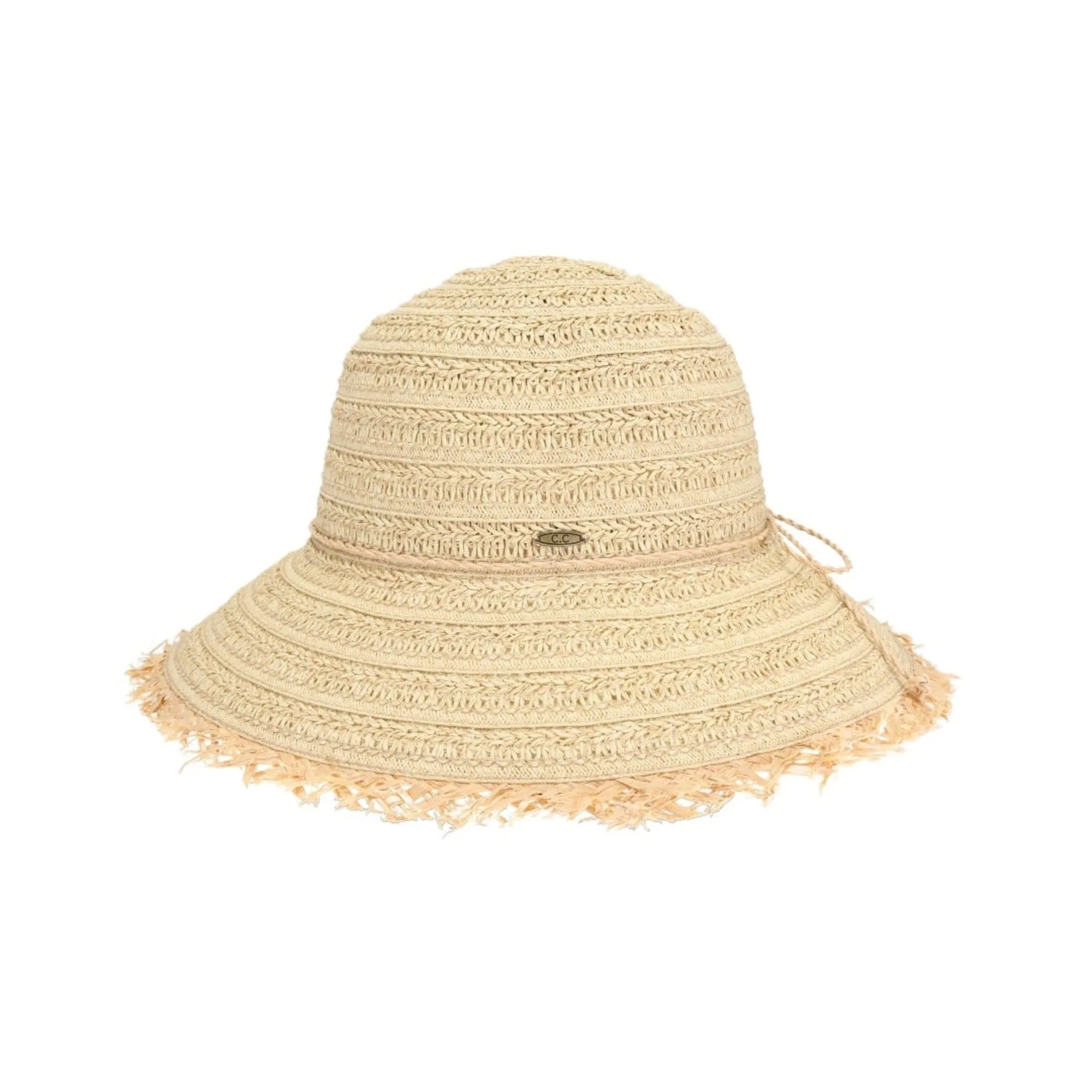 STH0032 Luisa Fringe Trim Cloche Hat