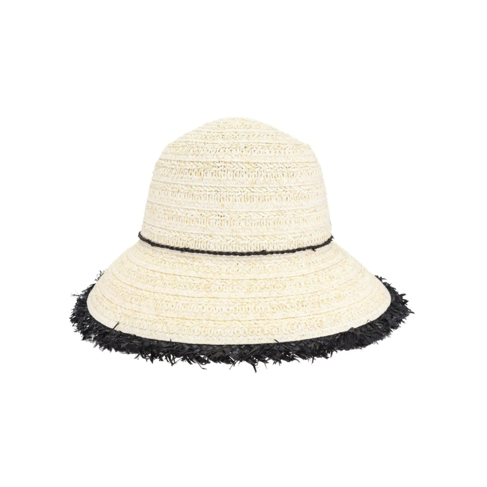 STH0032 Luisa Fringe Trim Cloche Hat