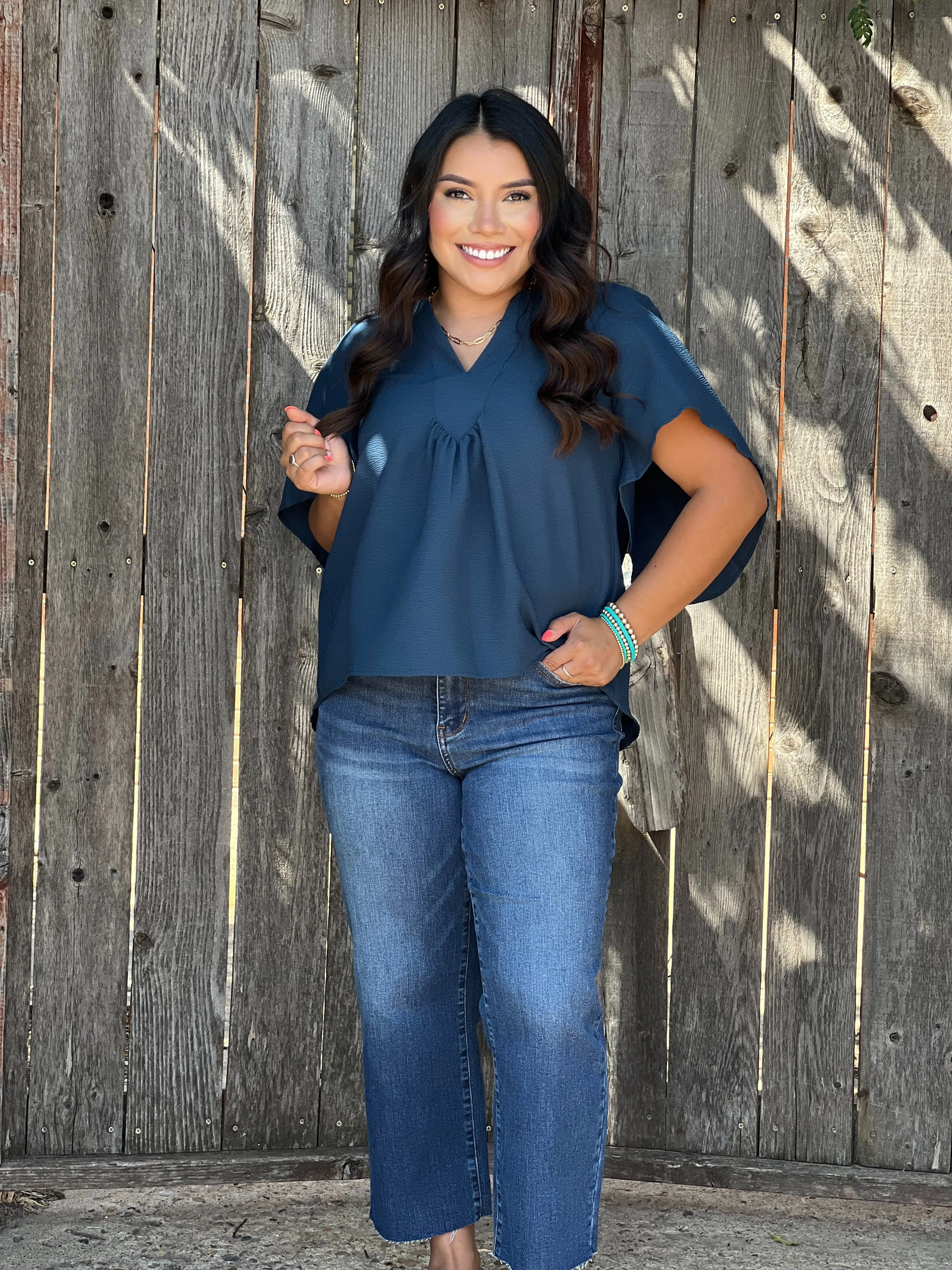 Tinlee Dark Teal Blouse