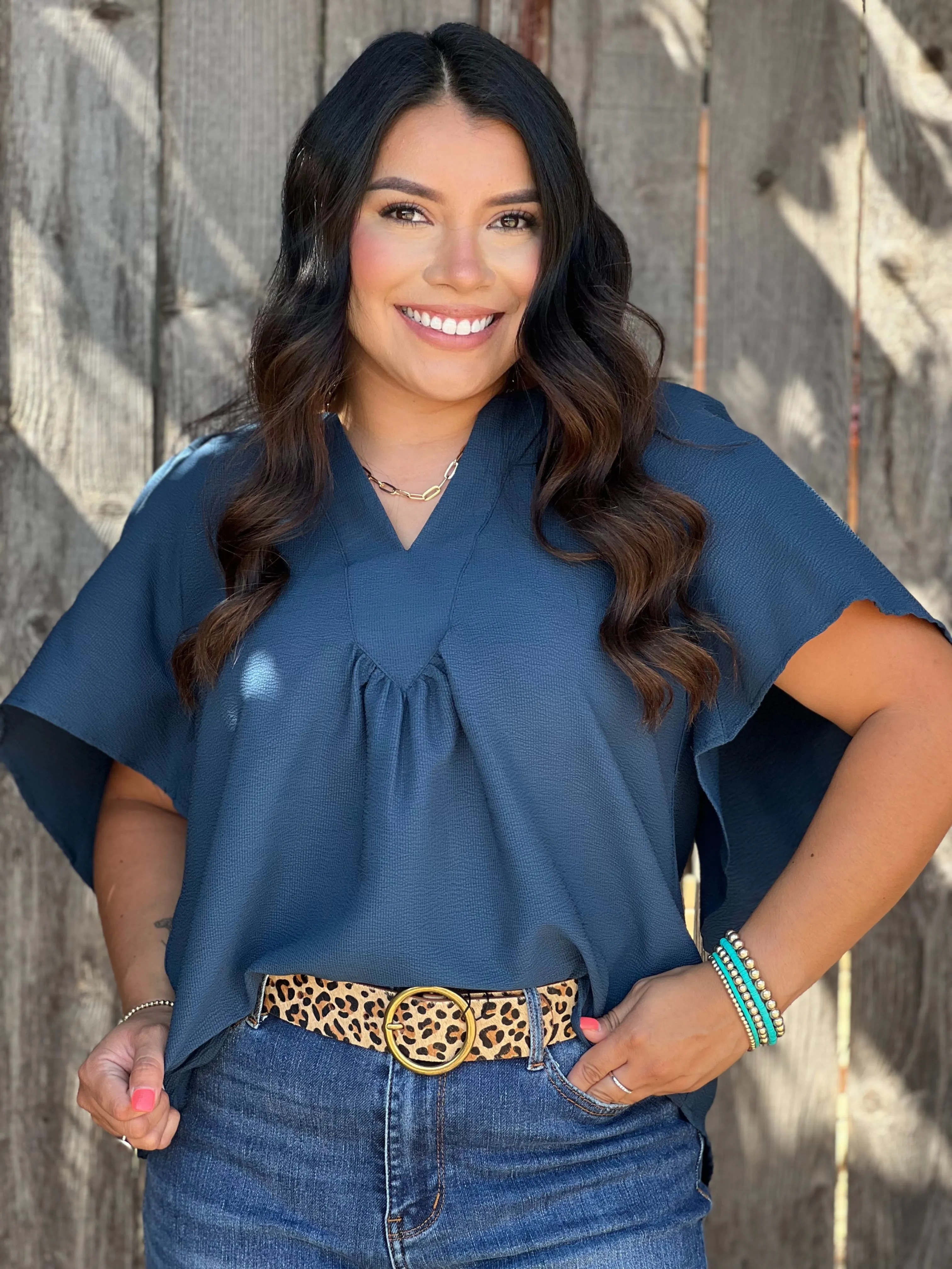 Tinlee Dark Teal Blouse