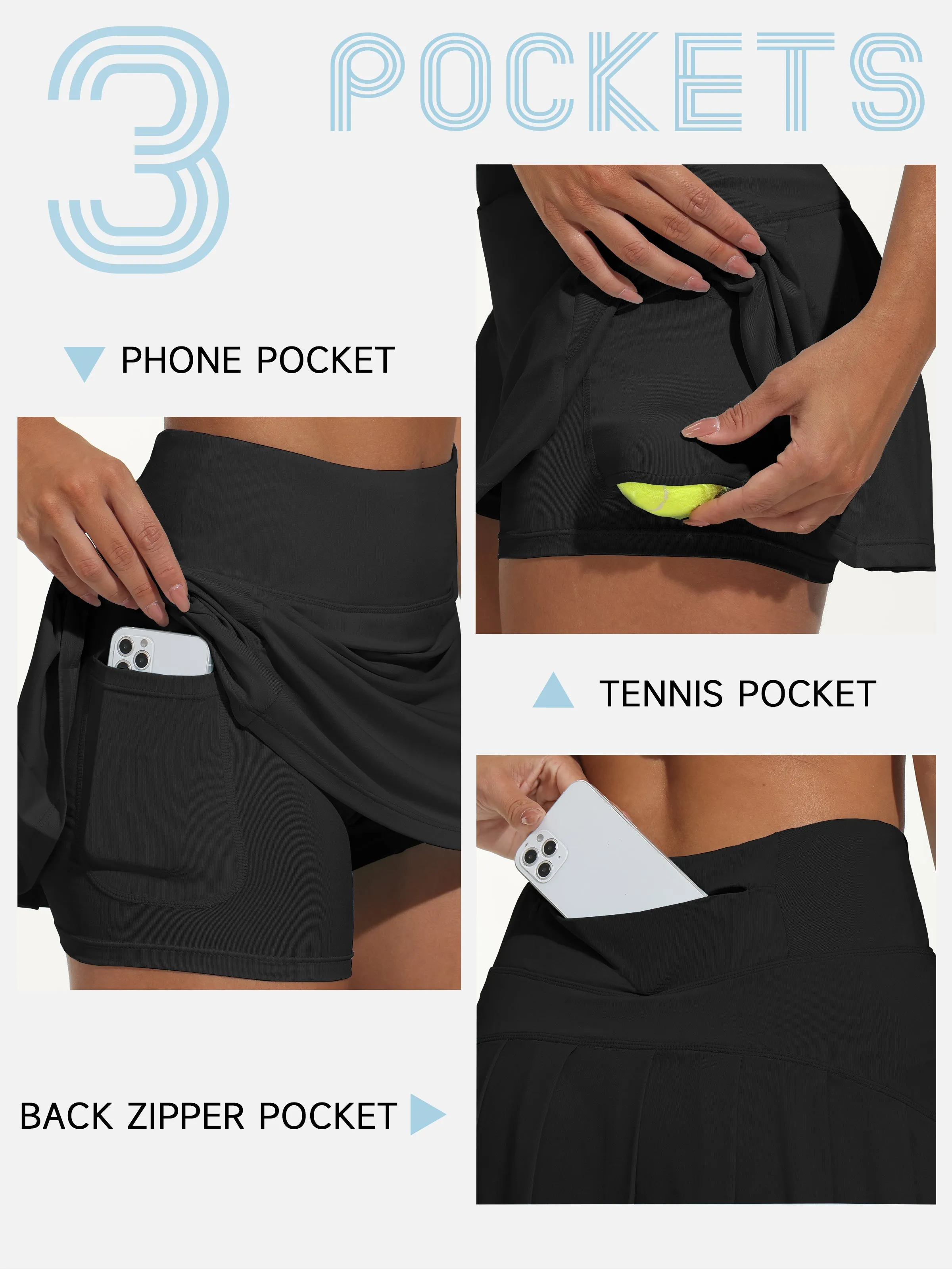 VAYAGER SPORTS Women's Tennis Skirts Golf Skorts with Pockets