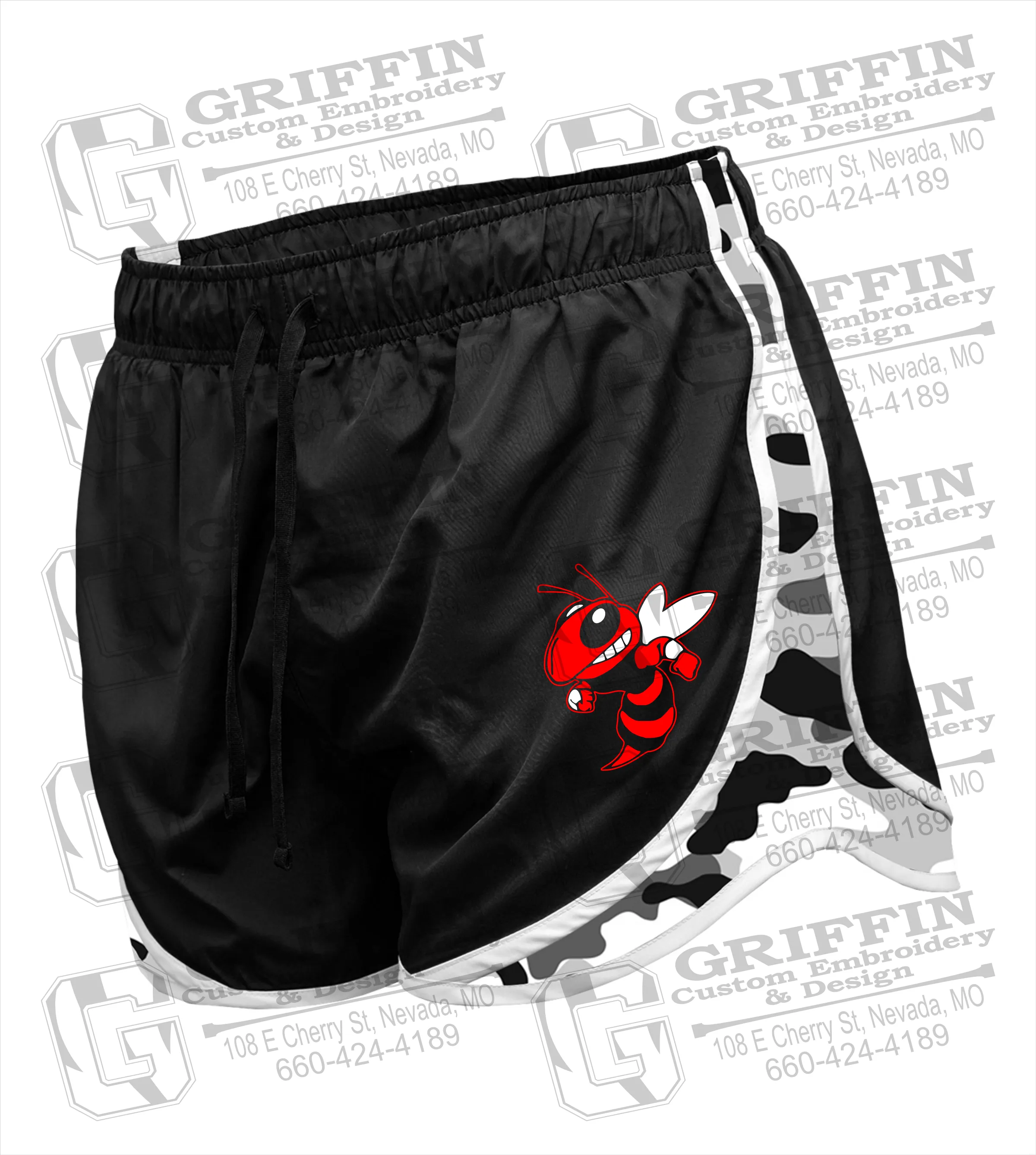 Womens Running Shorts - Hume Hornets Logo