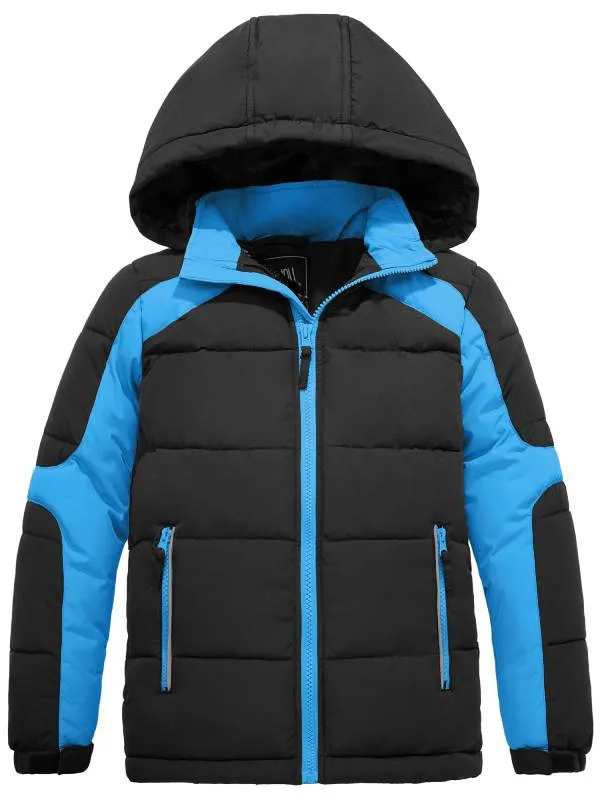 ZSHOW Boy's Hooded Puffer Jacket Fleece Outerwear Coat